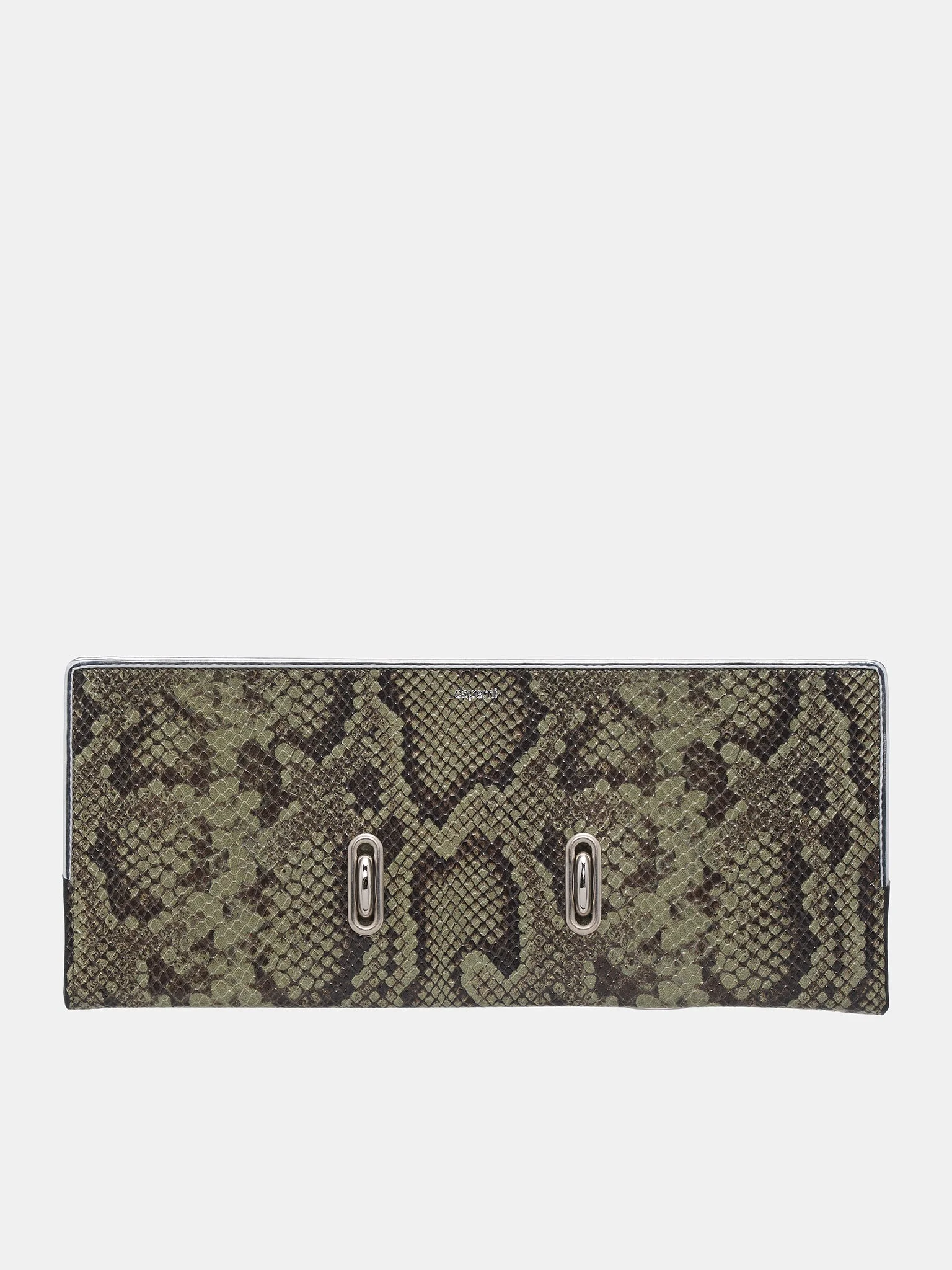 Python Print Leather Clutch - 1
