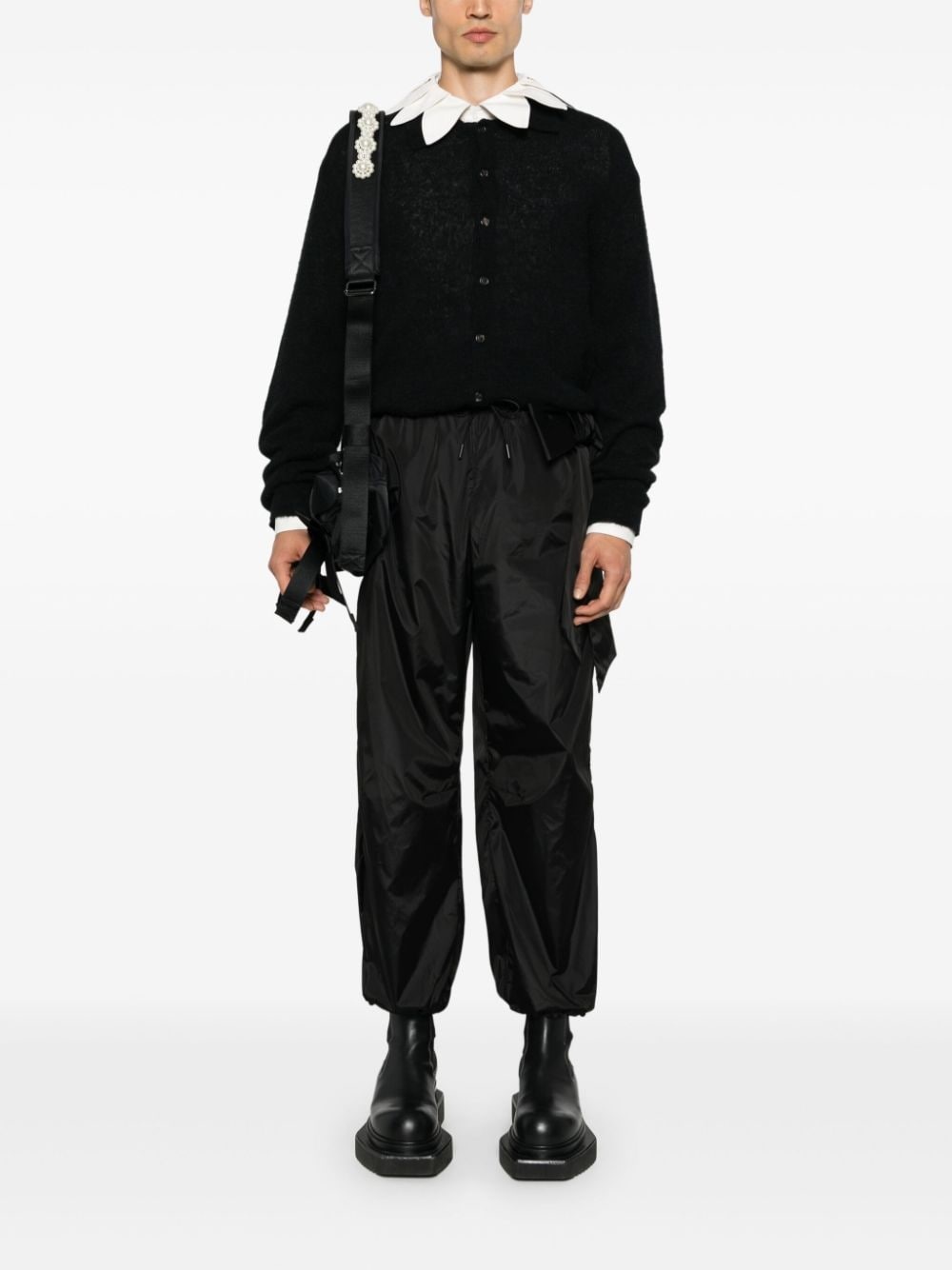 oversized-bow tapered trousers - 2