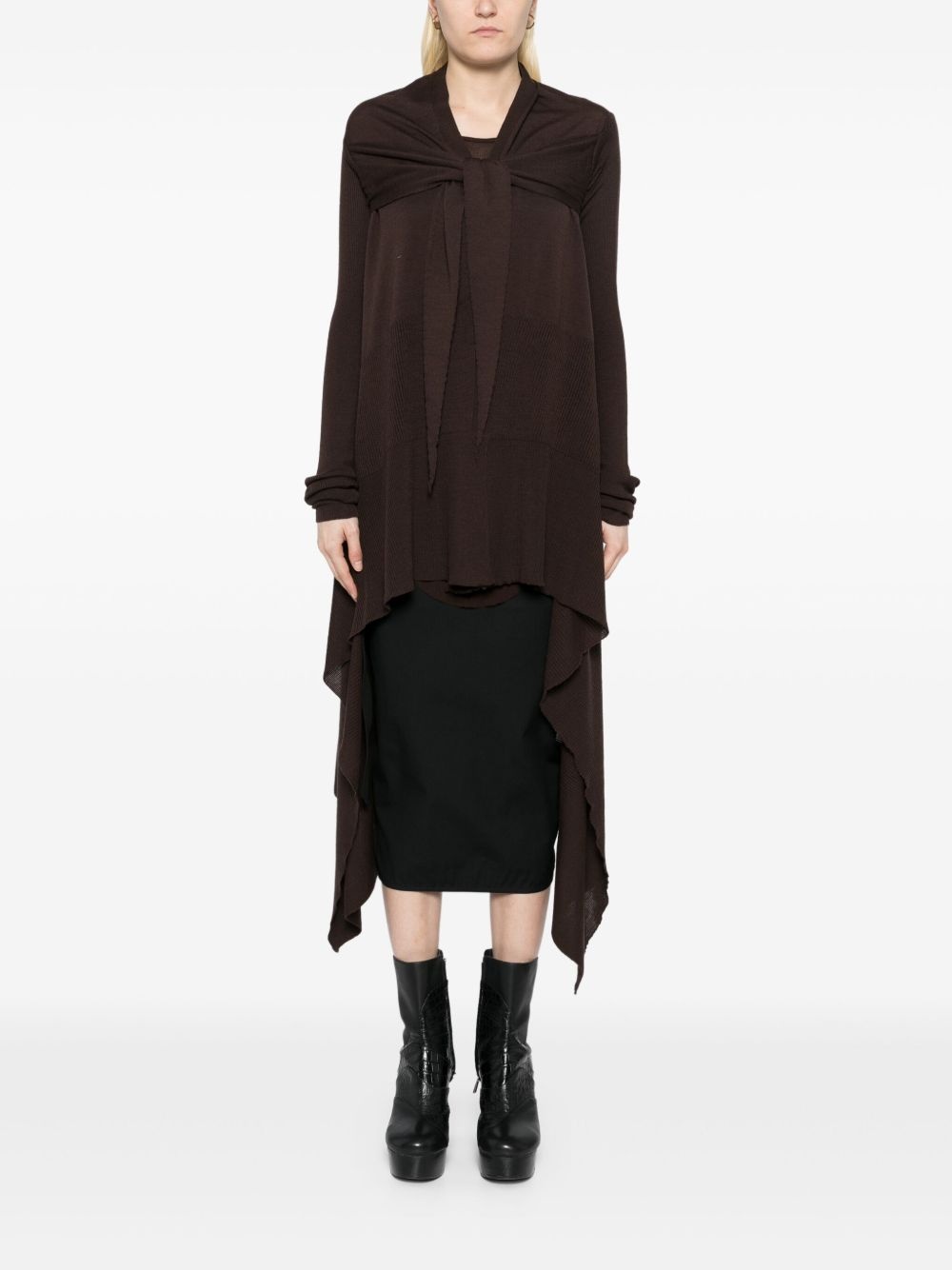 tied long wrap coat - 2