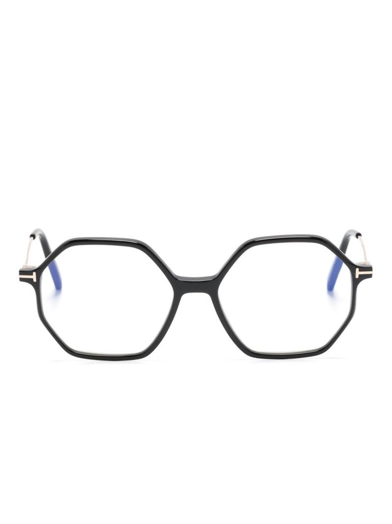 geometric-frame glasses 1