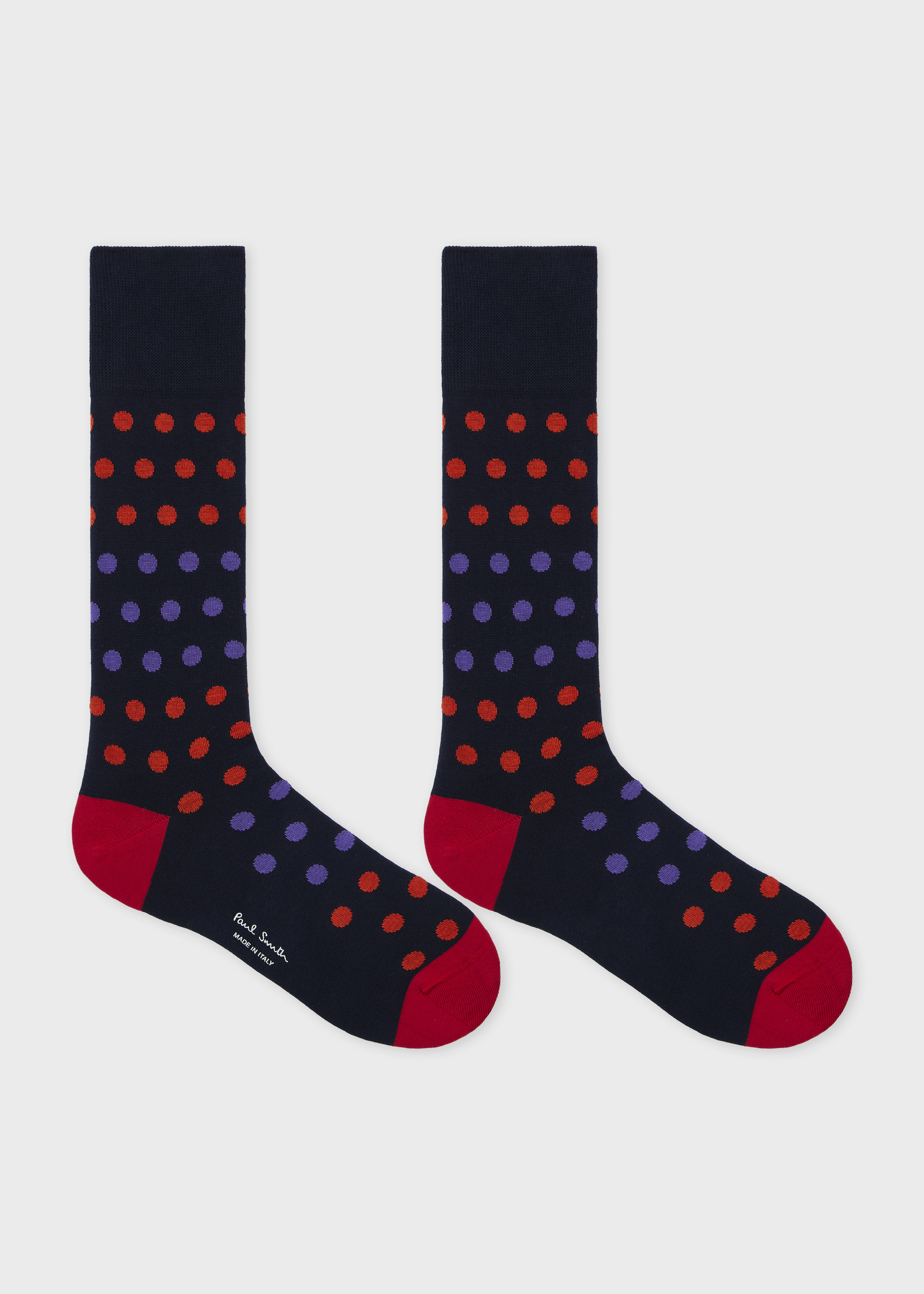 Navy Blue Polka Cotton-Blend Socks - 2