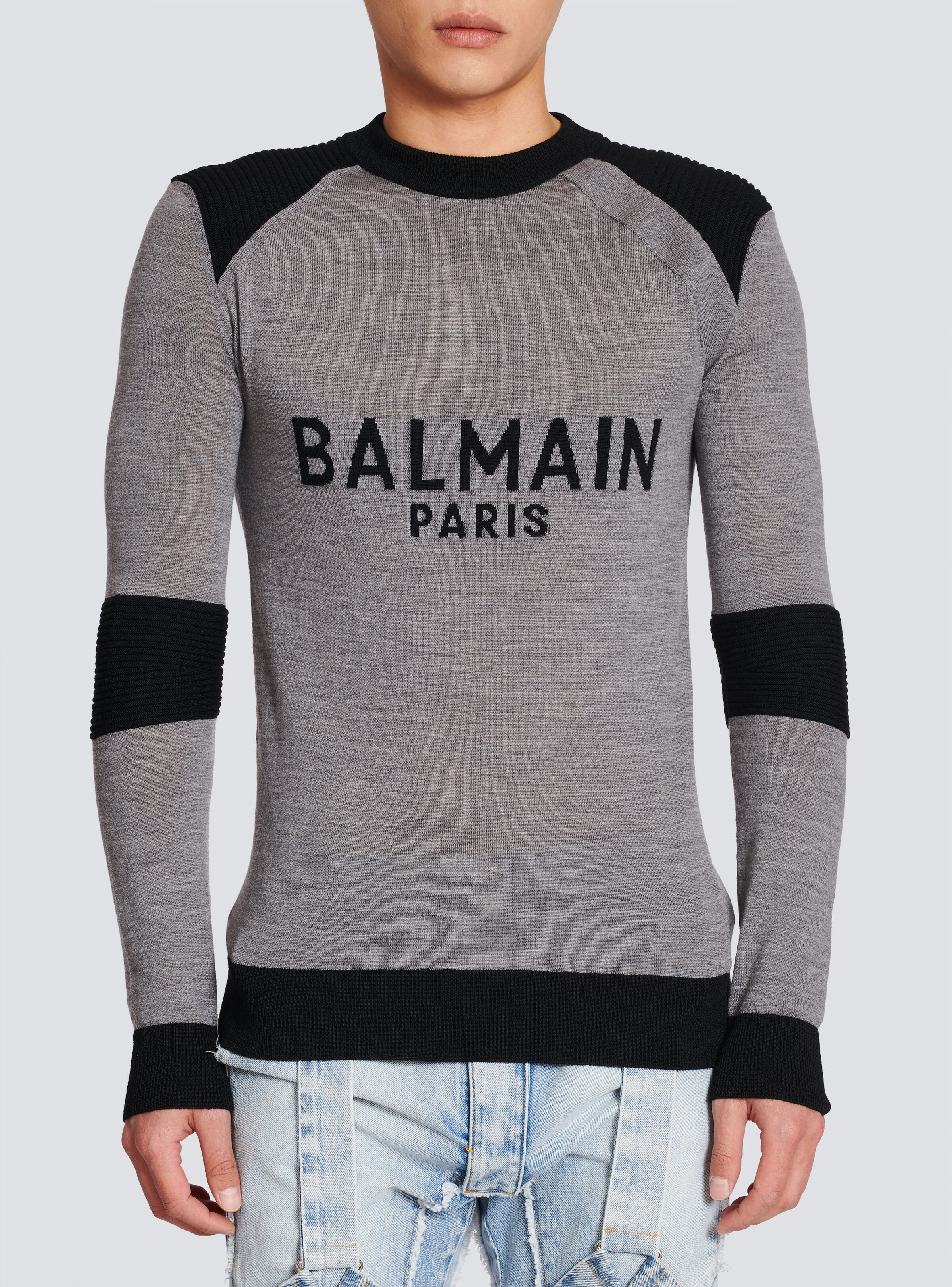 Wool jumper with Balmain Paris logo - 5
