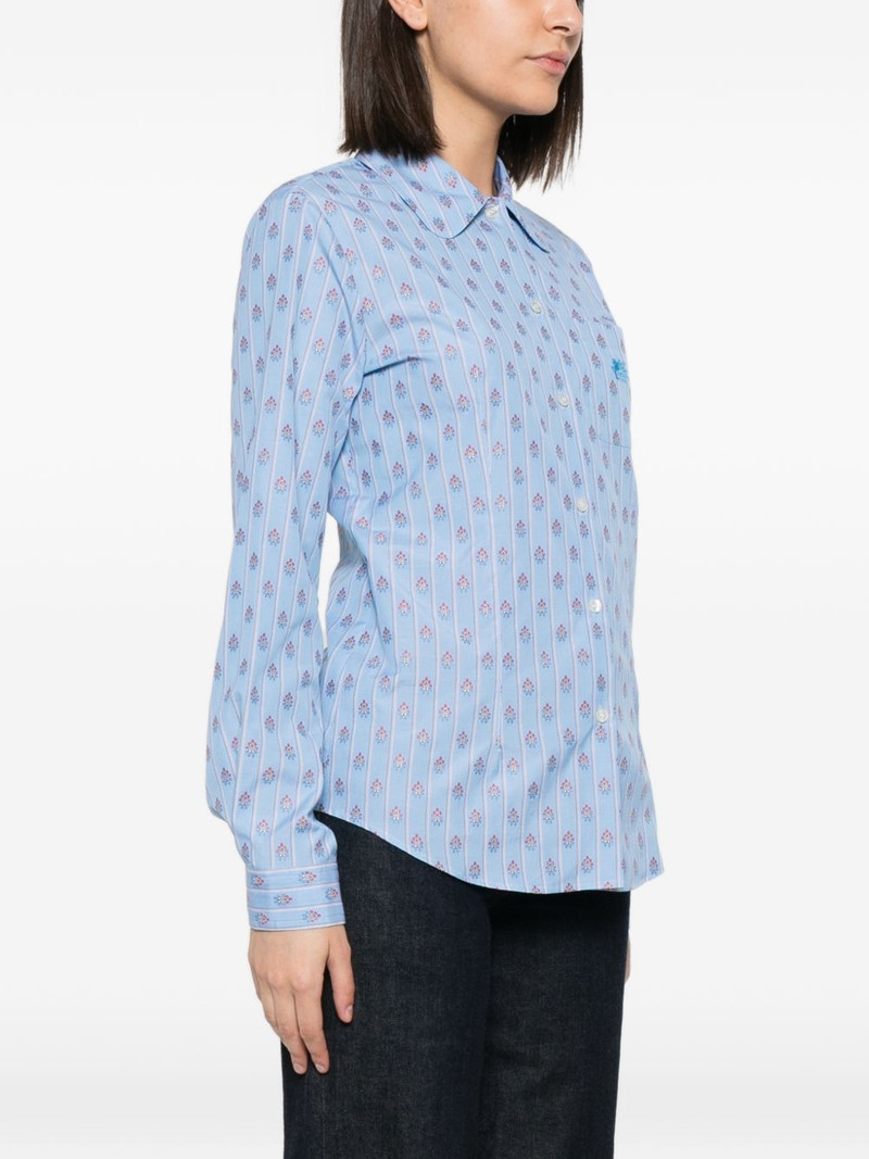 Pegasus-embroidered striped shirt 3