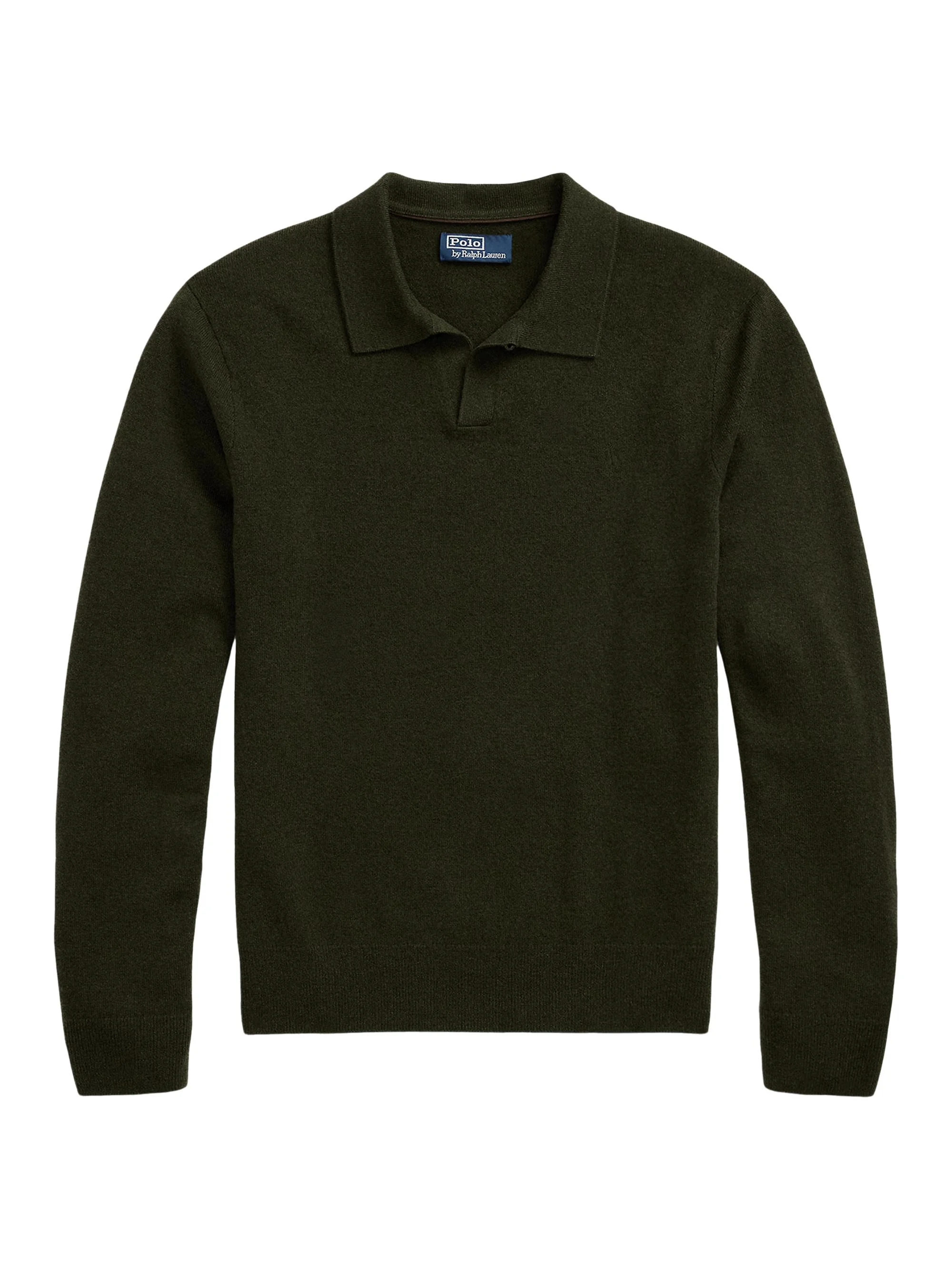 Men's Wool Polo Sweater - Leaf Green Heather - 1
