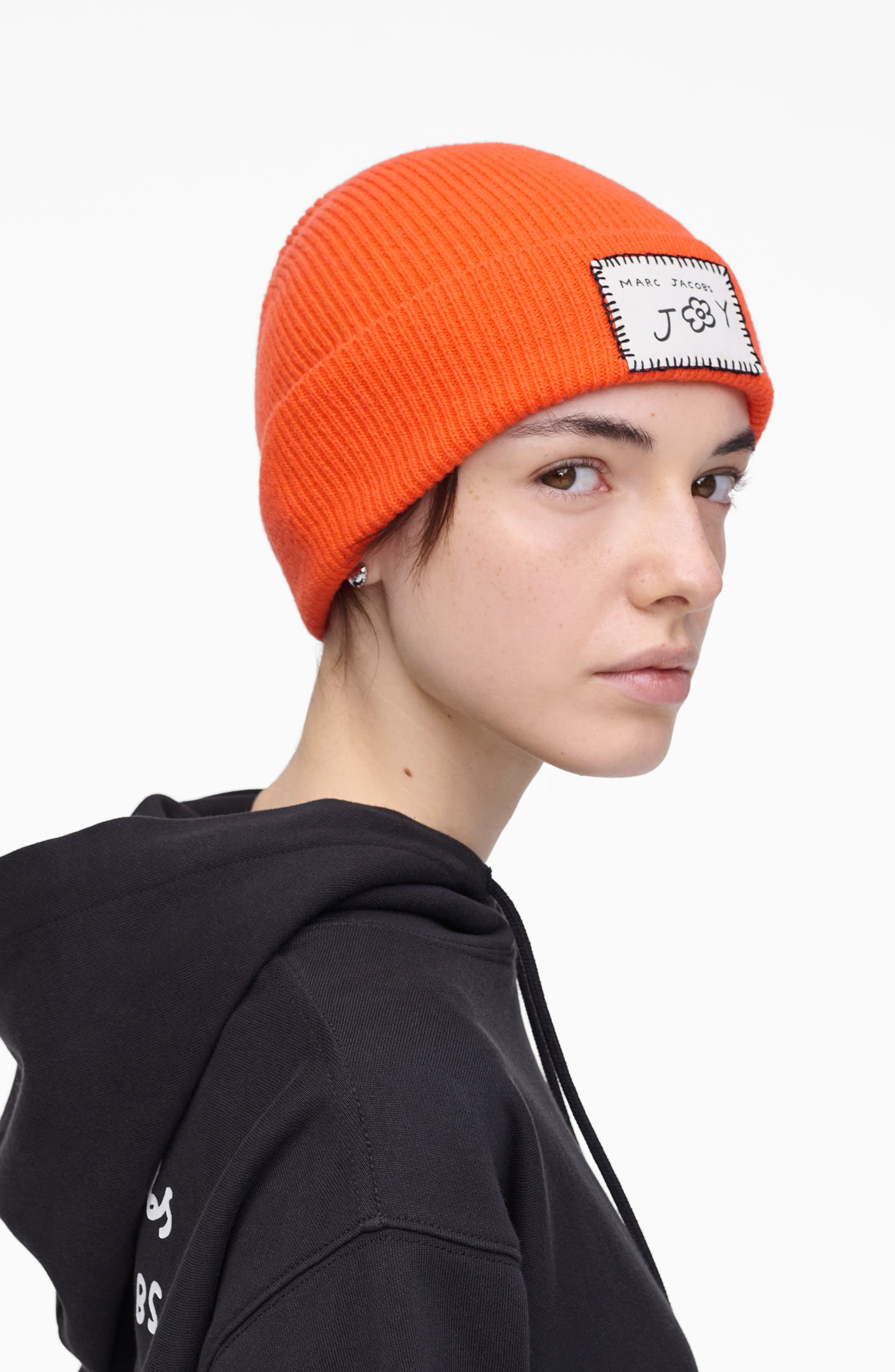 Marc Jacobs Joy Wool Blend Beanie in Orange Multi at Nordstrom - 4