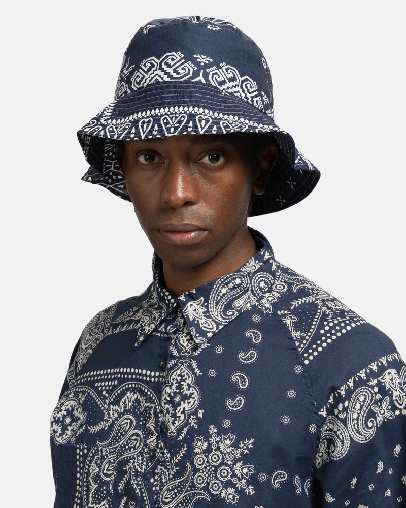 Kapital Bandana Patchwork BUCKET Hat Purple Navy outlook