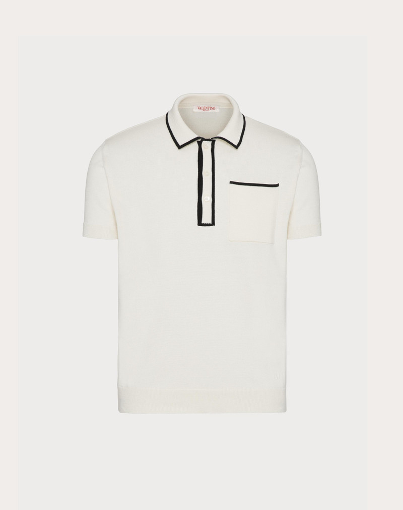 COTTON POLO SHIRT WITH SIGNATURE VLOGO EMBROIDERY 1