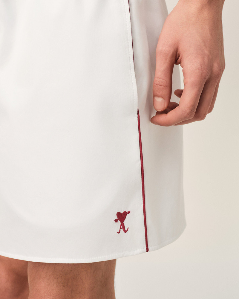 WHITE COTTON SHORTS WITH AMI DE COEUR ARROW 5