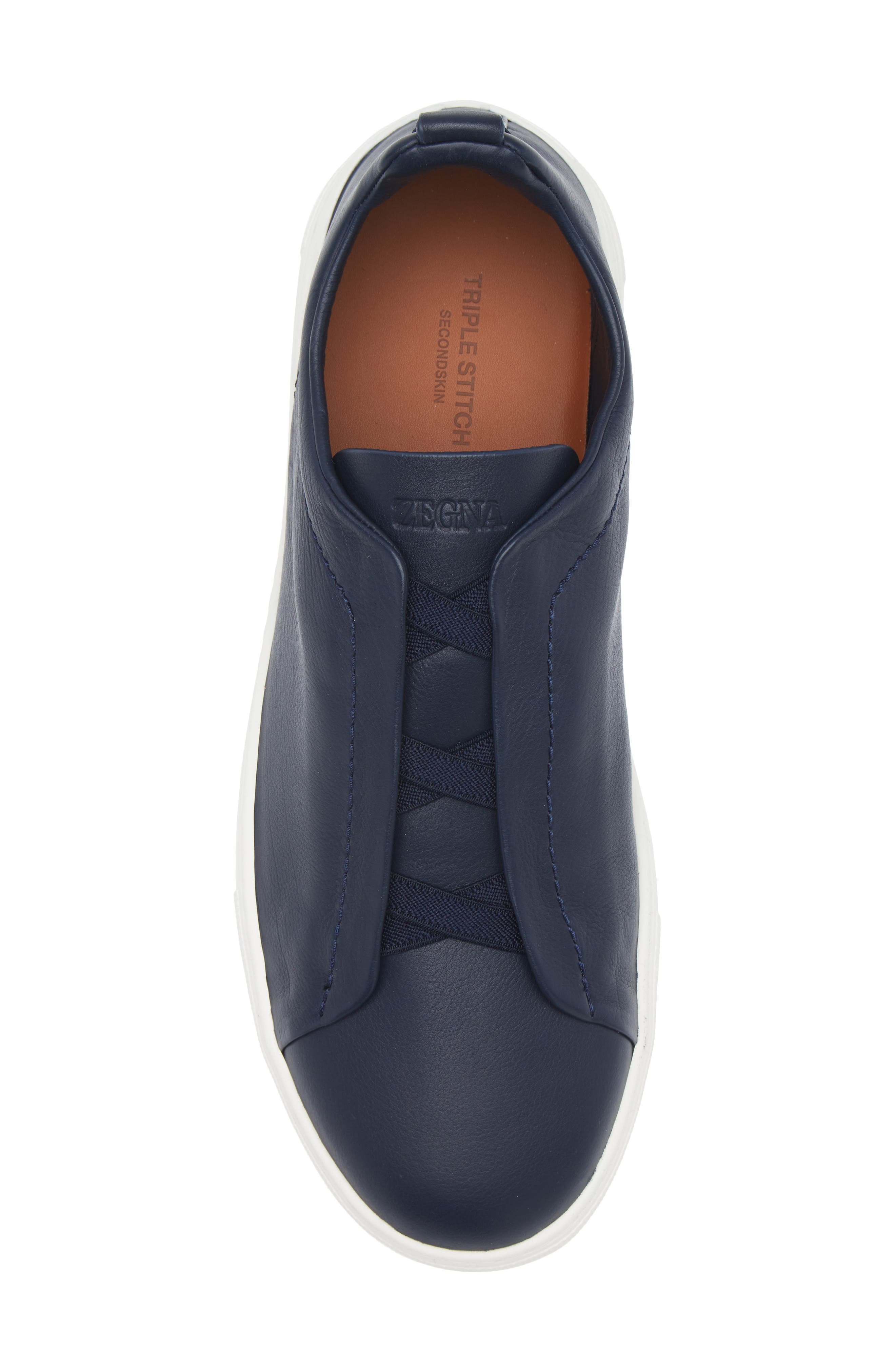 ZEGNA Triple Stitch™ Secondskin Sneaker in Blue at Nordstrom - 5
