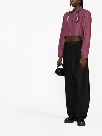 Raf Simons cropped logo-patch shirt outlook