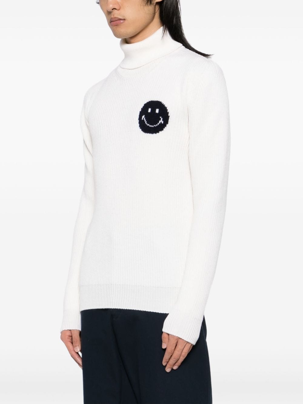 fisherman's smile roll-neck jumper - 3
