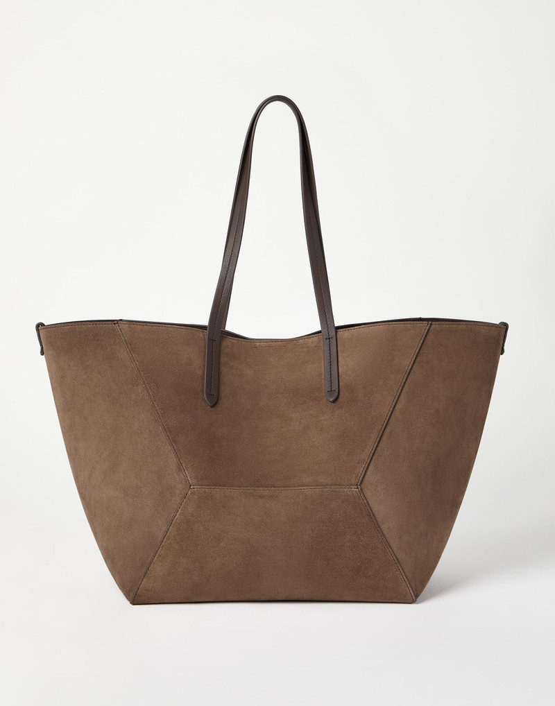 Brunello Cucinelli BC Duo large bag in suede with monili outlook
