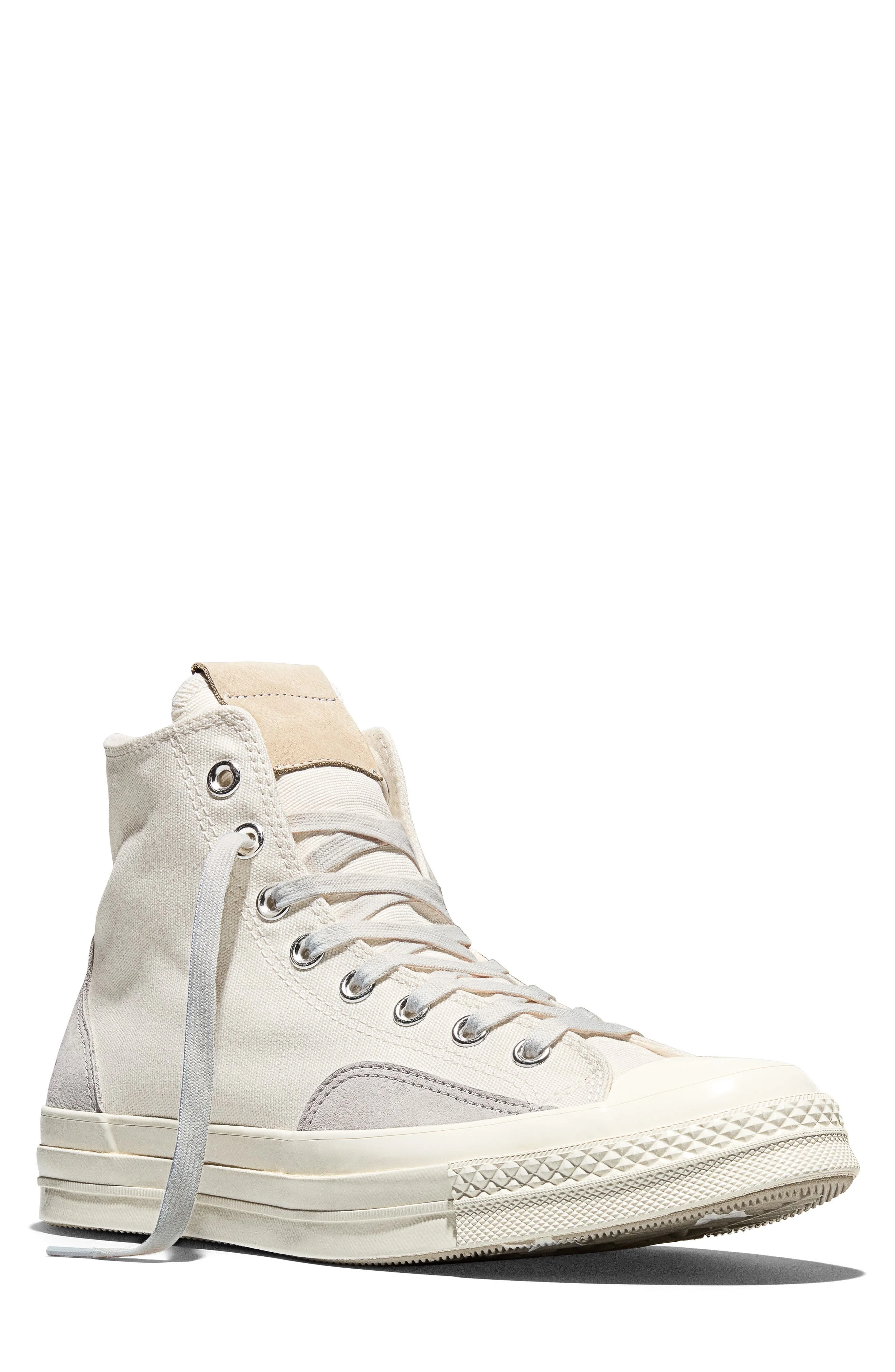 Converse Chuck 70 Canvas & Suede High Top Sneaker in Vintage White/Egret/Papyrus at Nordstrom - 1