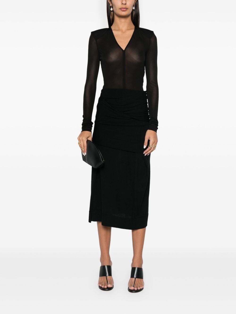 plunging V-neck top - 2