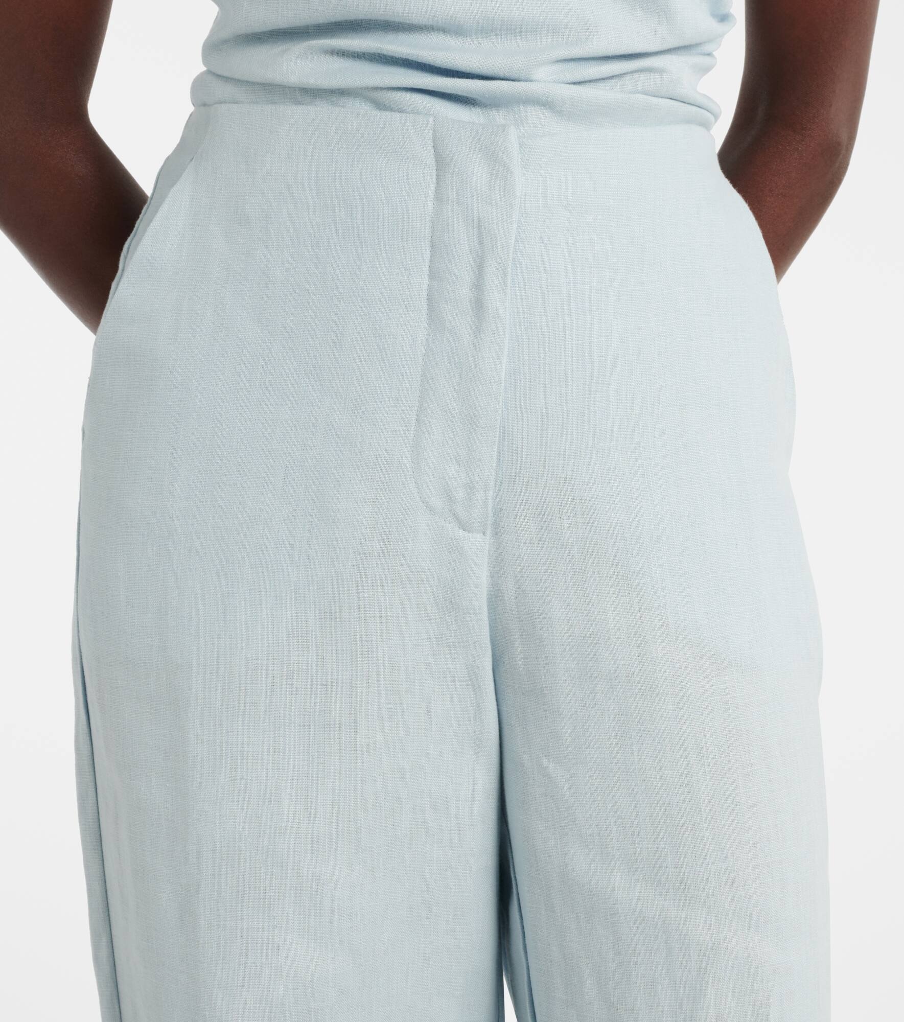 Lulea high-rise linen wide-leg pants - 4