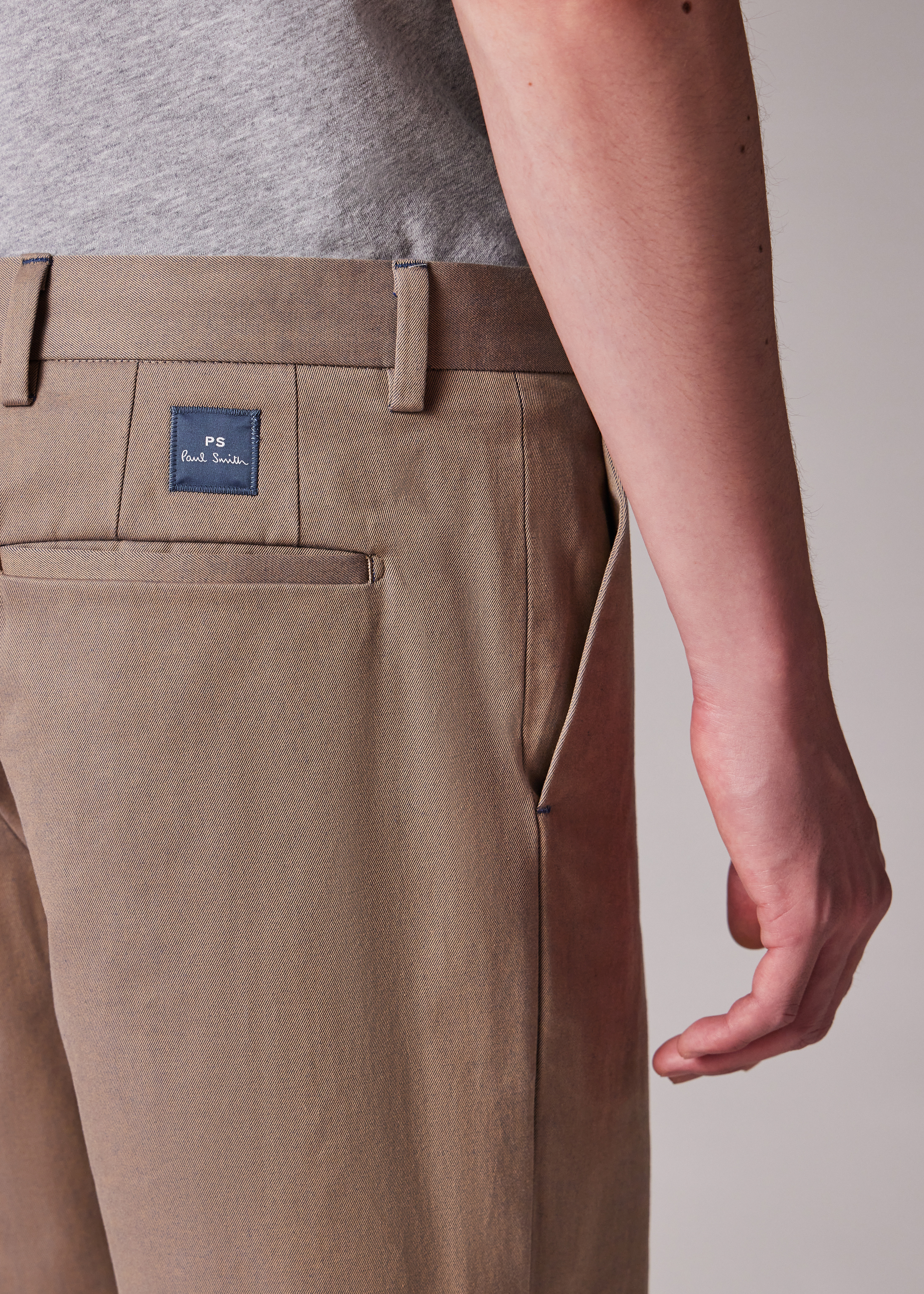 Stone Two-Tone Cotton Twill Chinos - 6