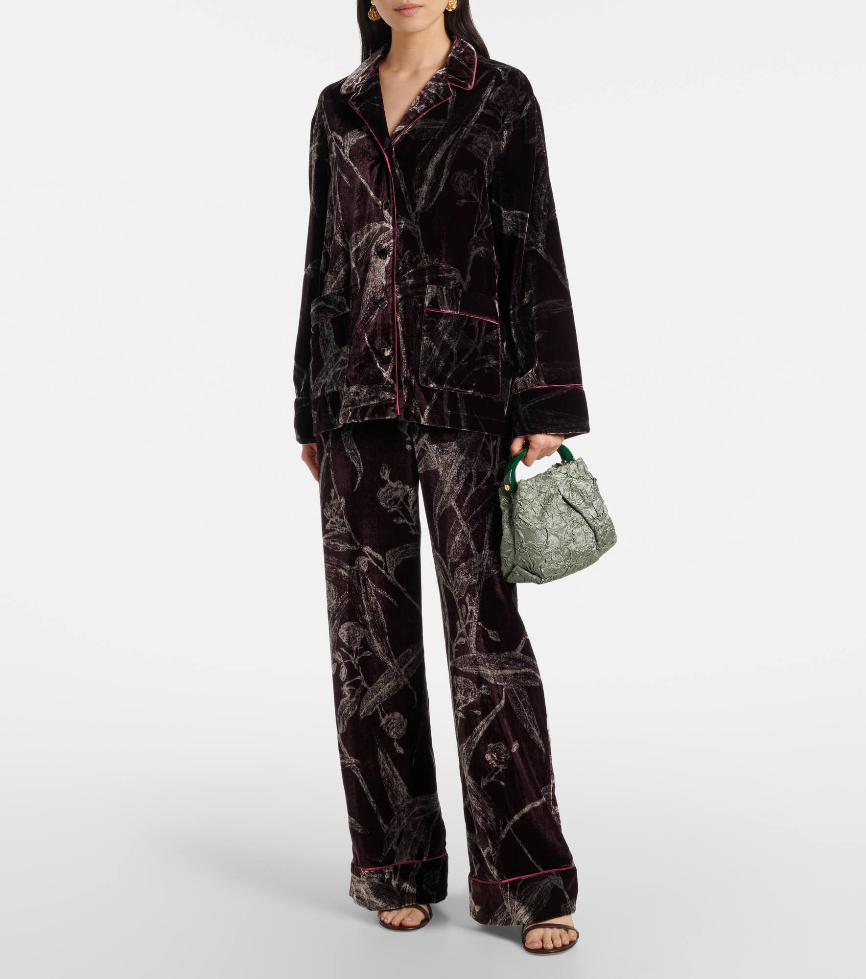 Floral satin pajama pants - 2