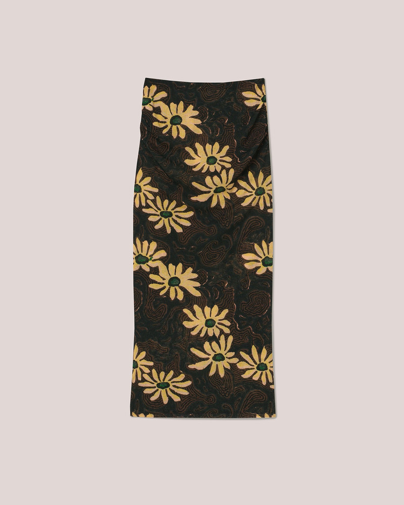 SIBI - Mesh-jersey floral skirt - Black 1