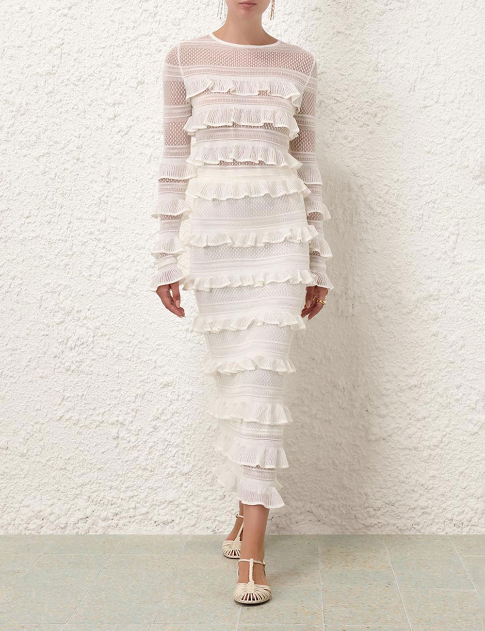 NATURA FRILL MIDI SKIRT - 2