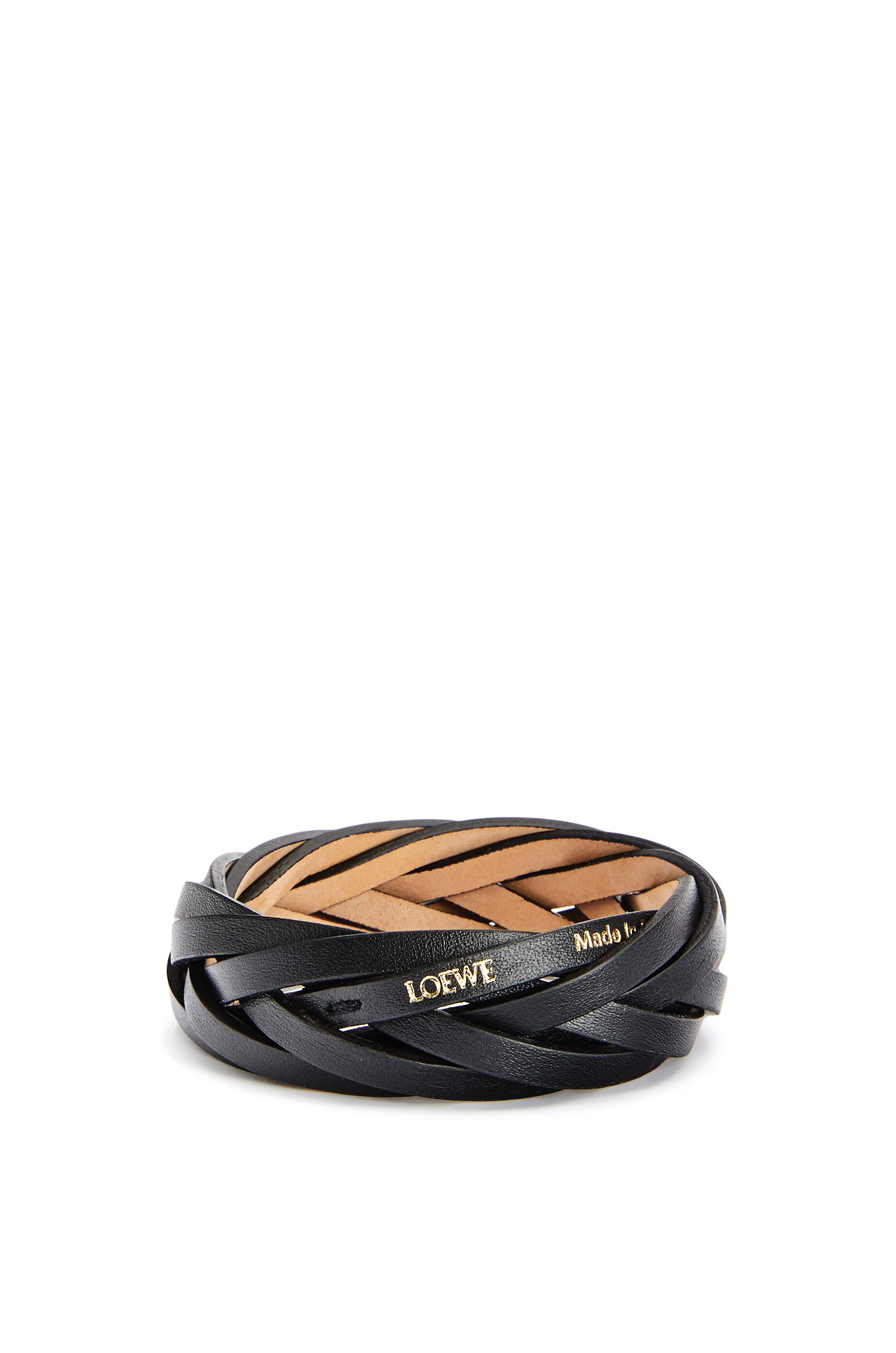 Braided bangle in classic calfskin - 1