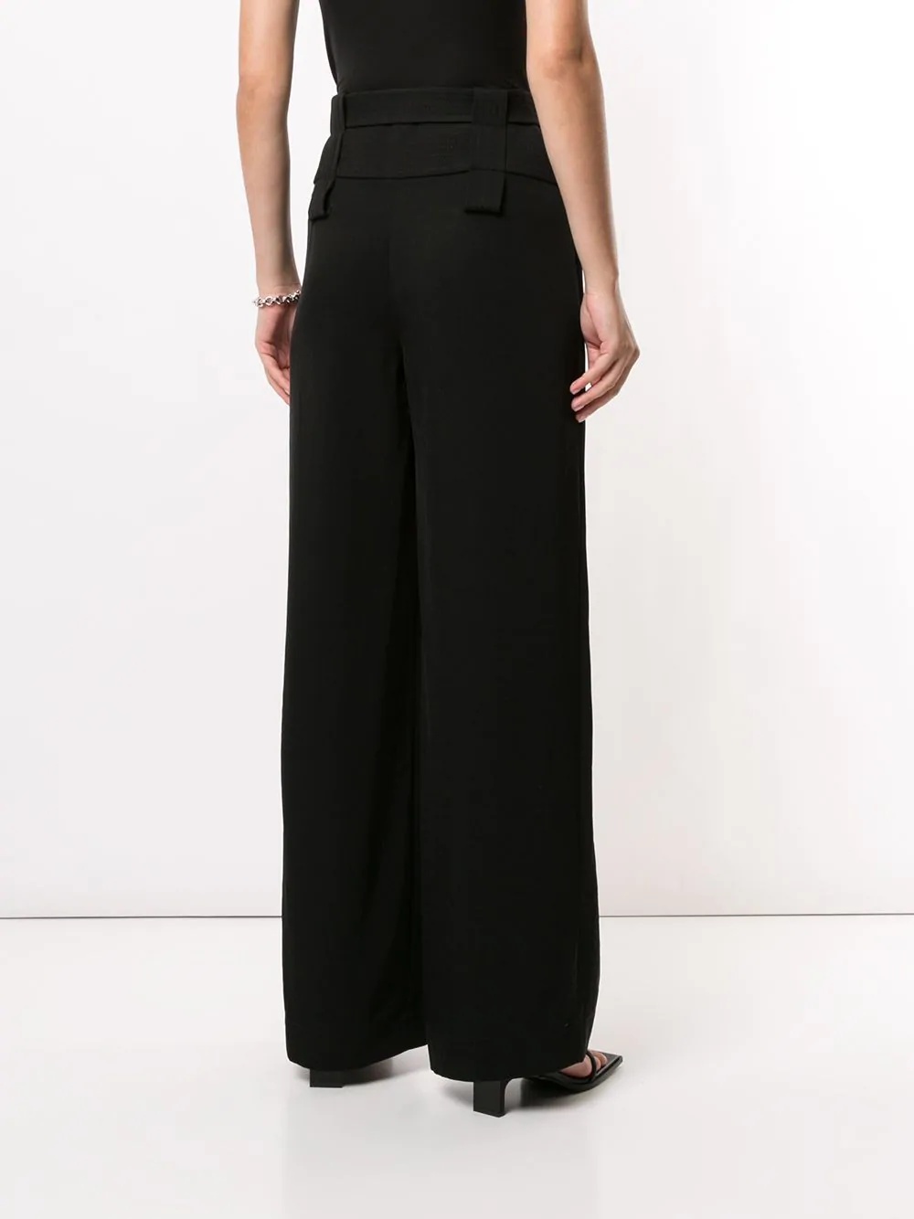 belted high-waisted trousers - 4