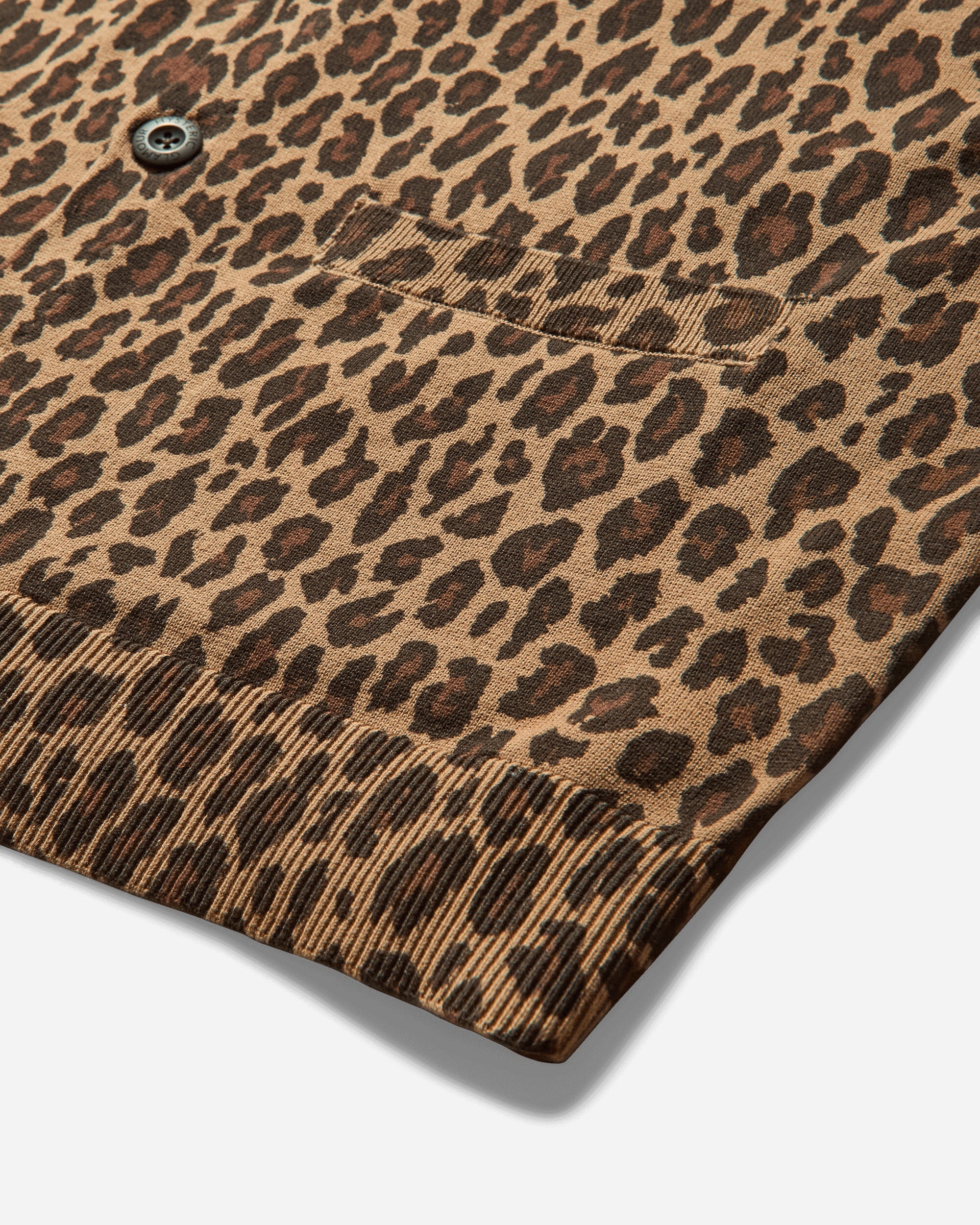 Men's Leopard Pattern Cardigan Beige - 4