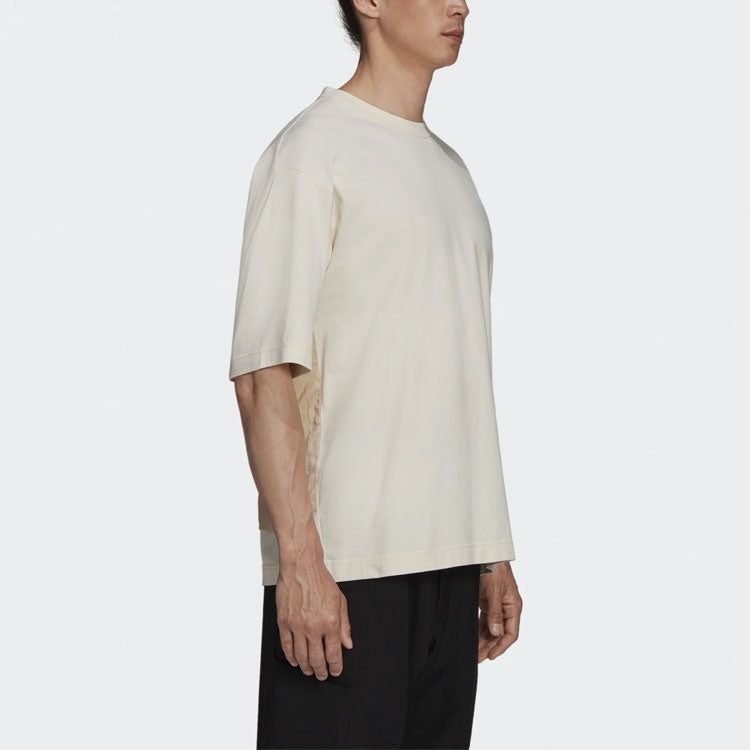 Men's Y-3 SS21 Rear Logo Printing Round Neck Short Sleeve Creamy White T-Shirt GV6082 - 5