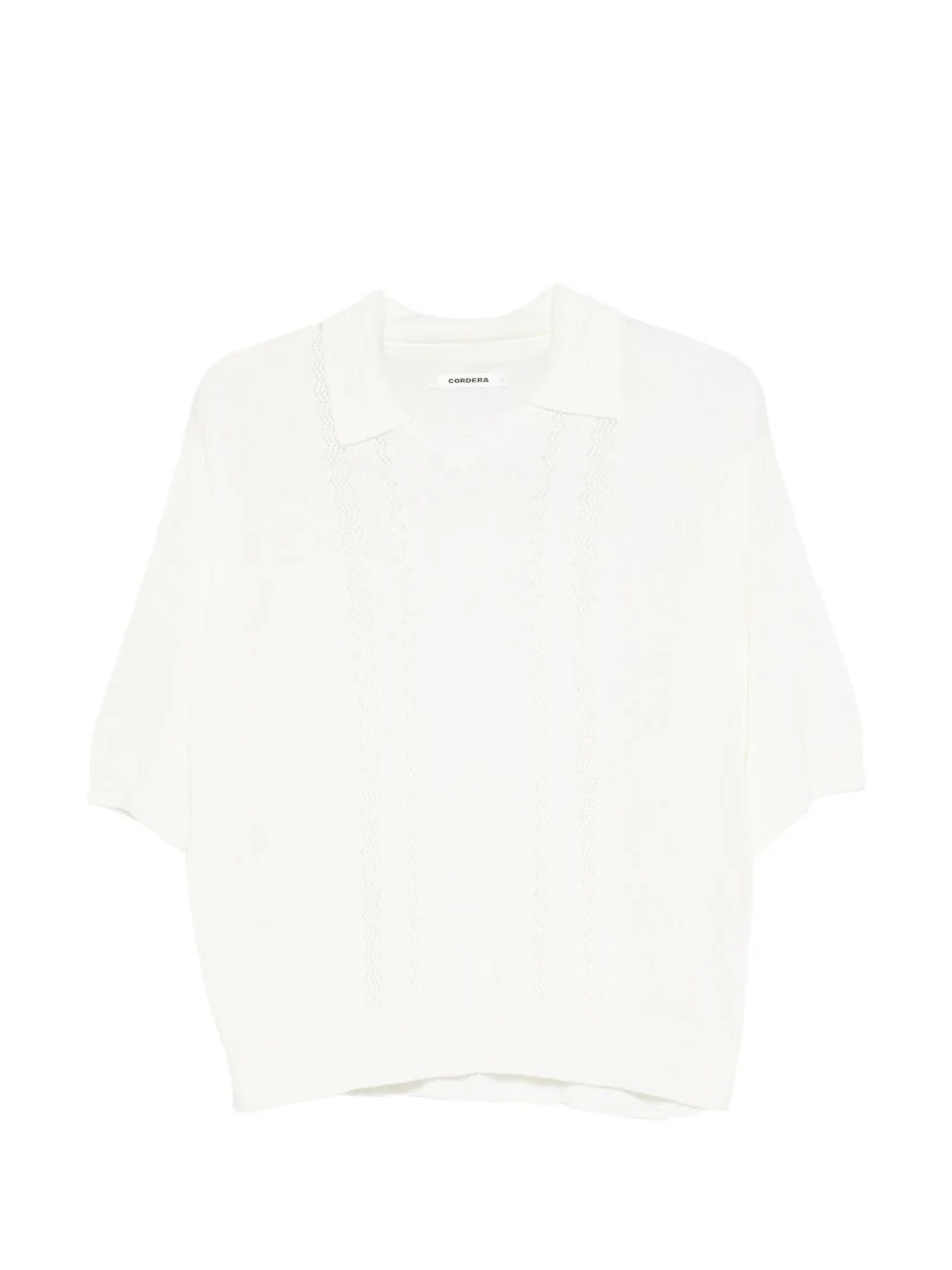 lace-effect perforated top - 1