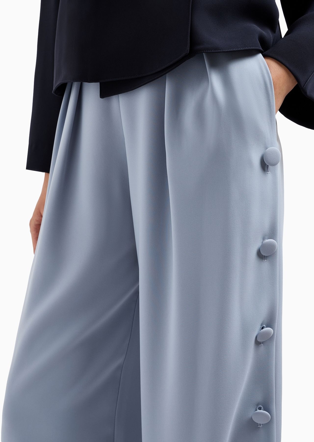 Technical cady trousers with darts and side buttons - 5