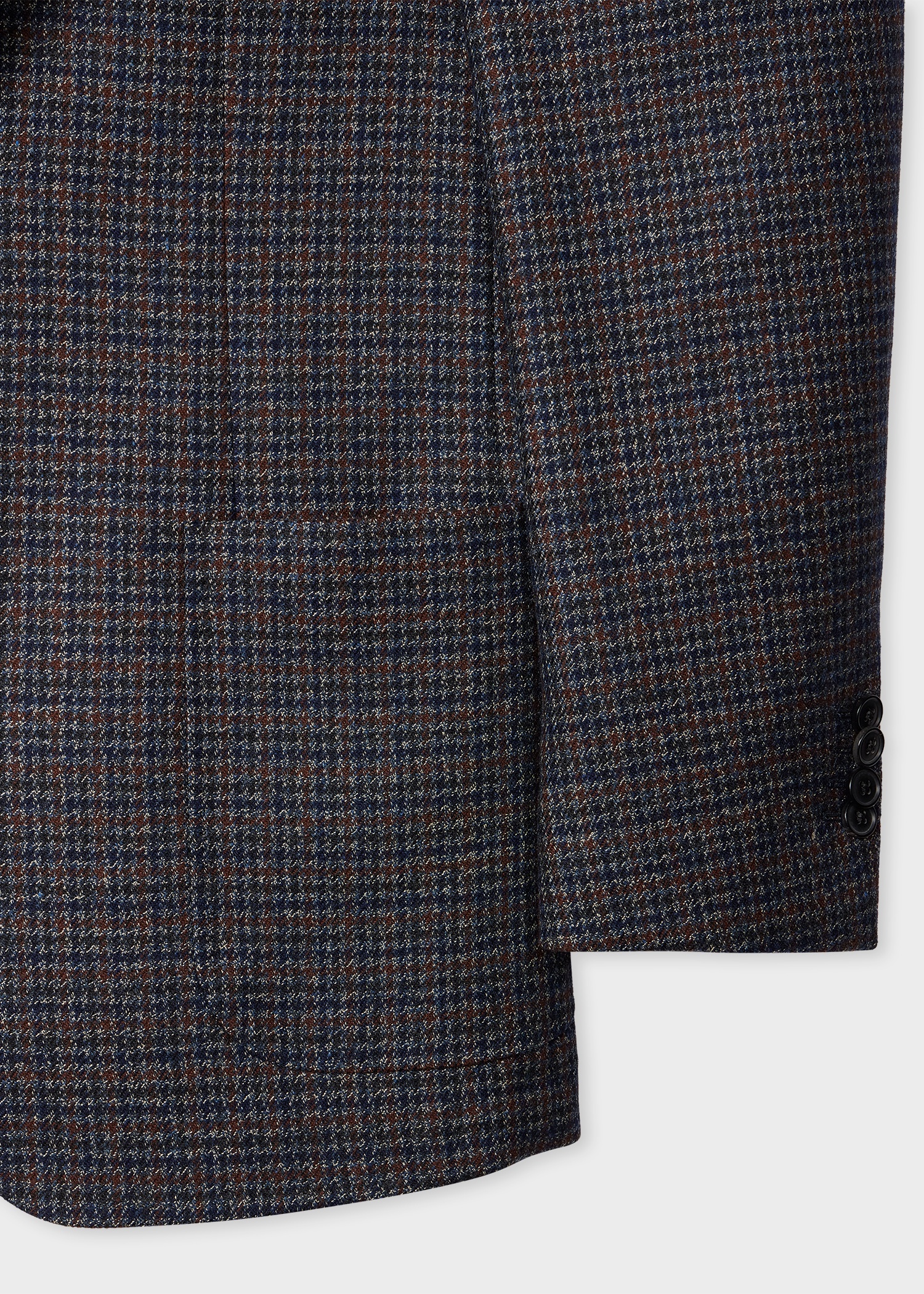 Navy Wool-Cashmere Check Buggy-Lined Blazer - 3