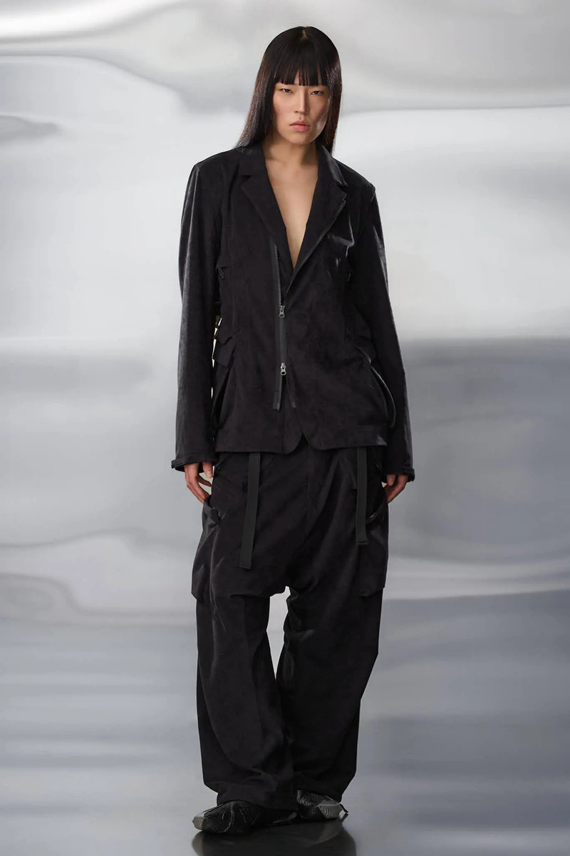J29-TO Scrim Laced Ultra-Microfiber Blazer Black 30
