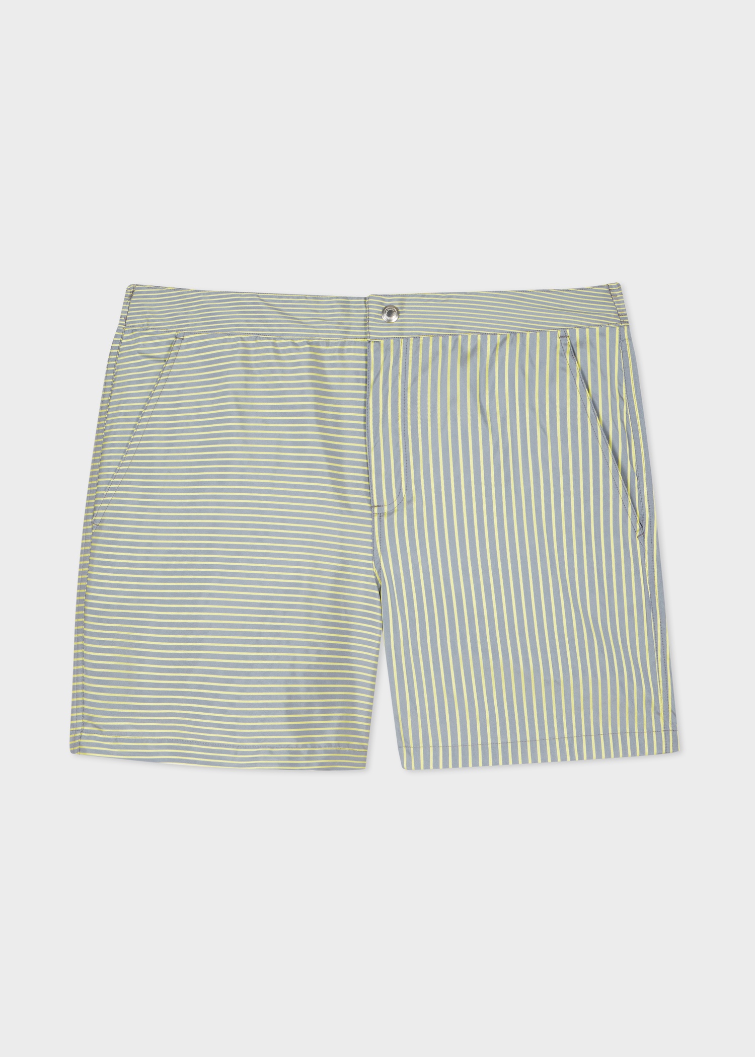 Slate Blue Stripe Swim Shorts - 1