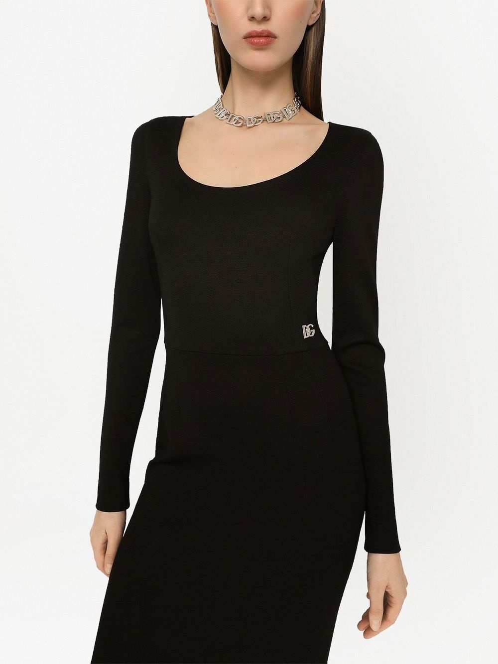 logo plaque-detail midi dress - 5