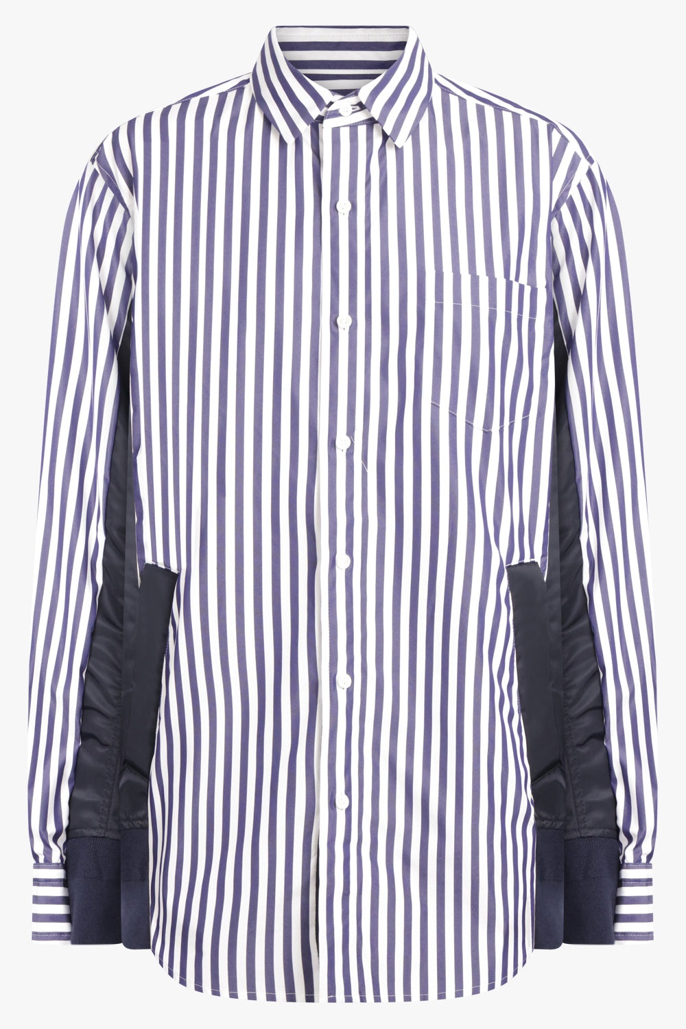 COTTON POPLIN SHIRT | NAVY STRIPE - 1