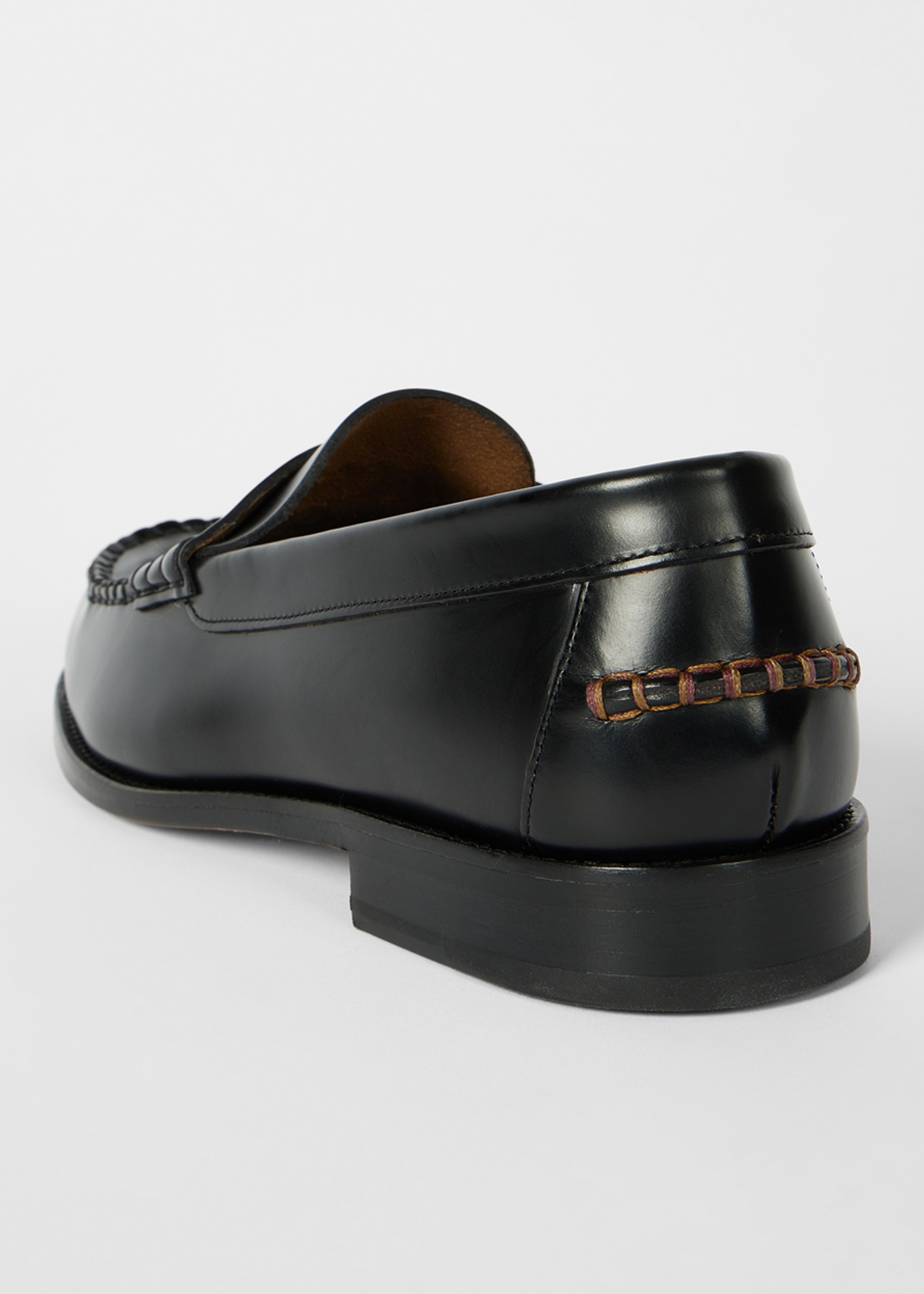 Tonal Black Leather 'Lido' Loafers - 3