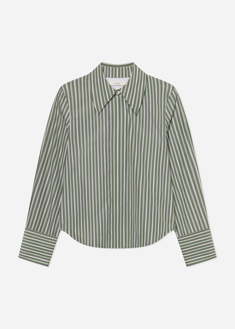 Fitted Shirt in Striped Poplin 1