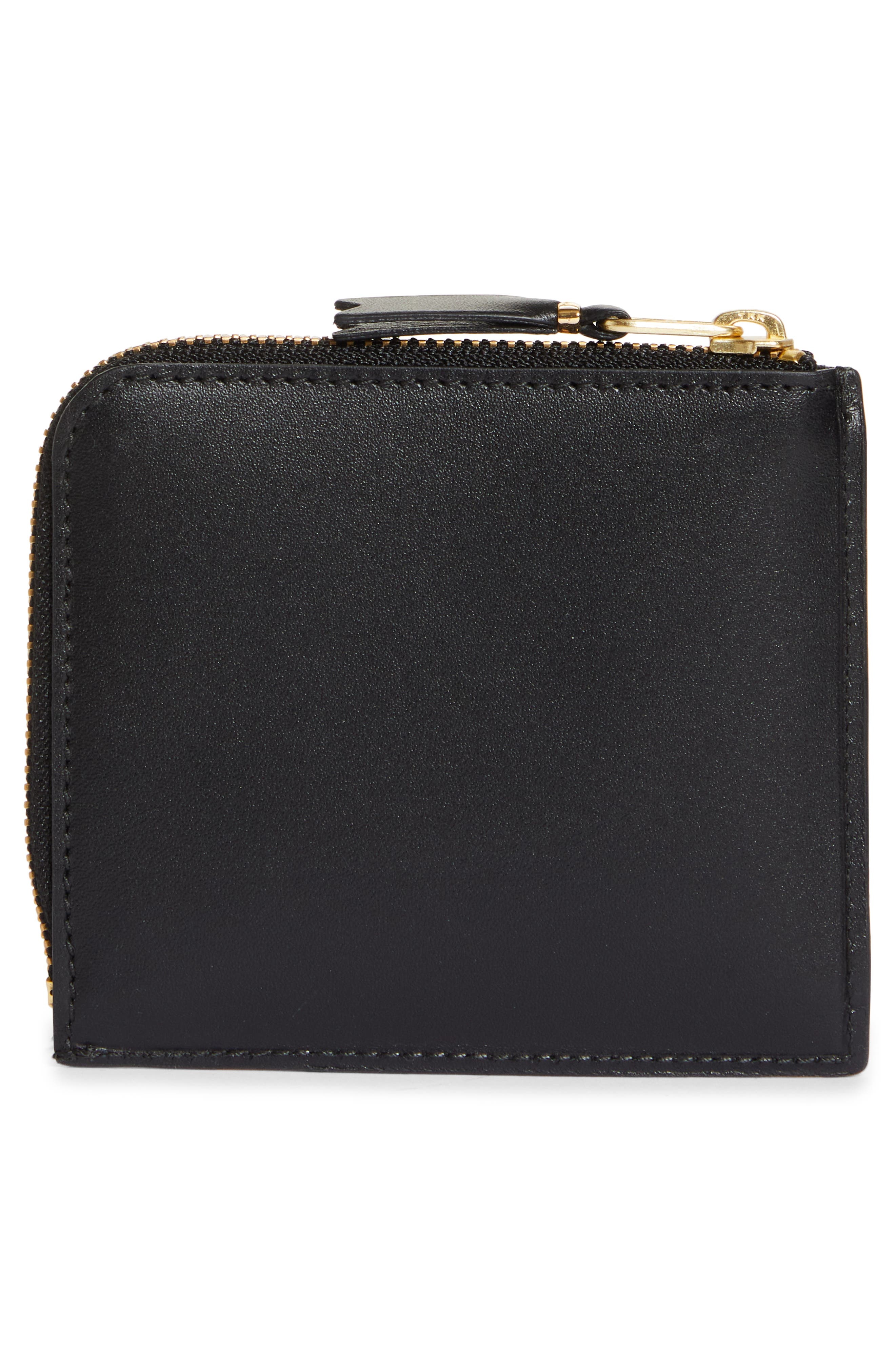 Outside Pocket Two-Compartment Half Zip Leather Wallet - 4