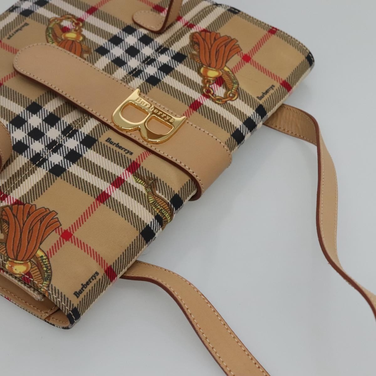 Burberry Nova Check Shoulder Bag Nylon Beige Gold - 6