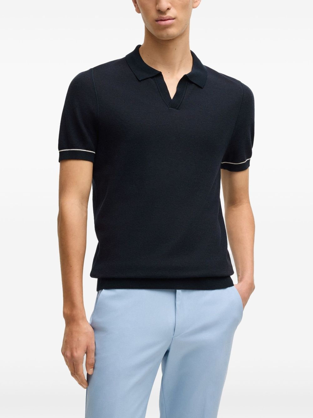 v-neck polo shirt - 3