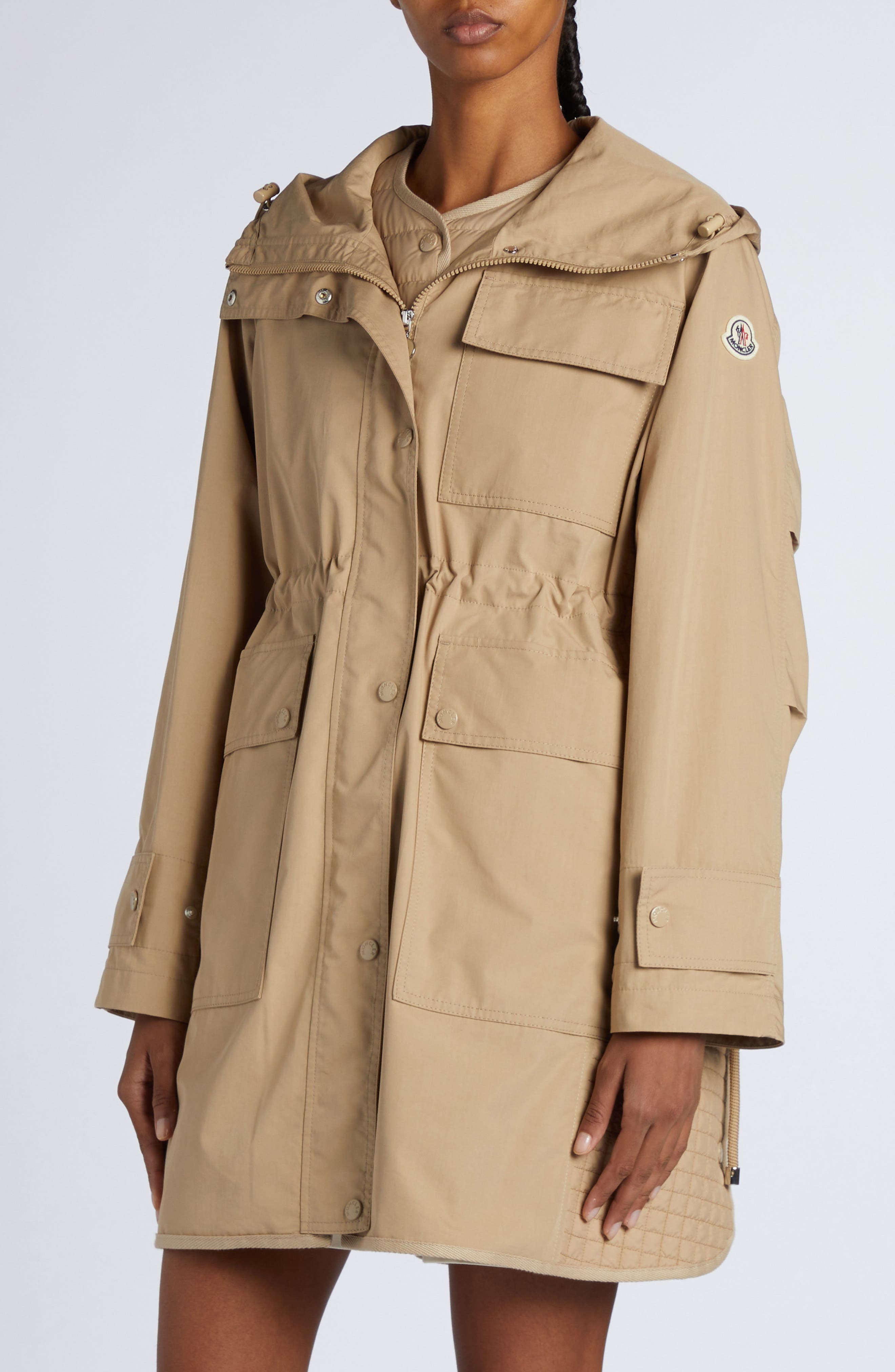 Moncler Meudon Long Parka in Beige at Nordstrom - 5