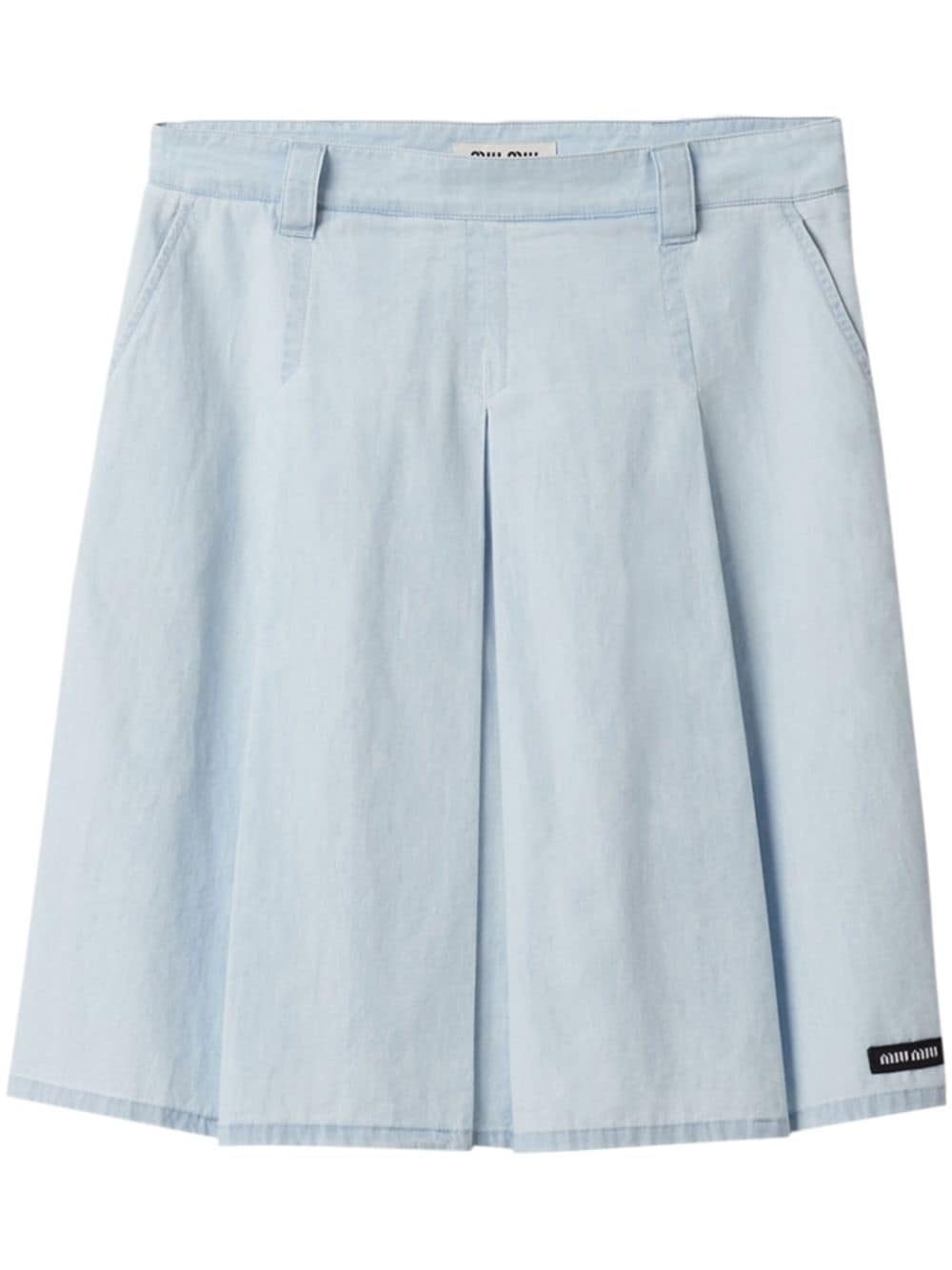 pleated chambray skirt - 1