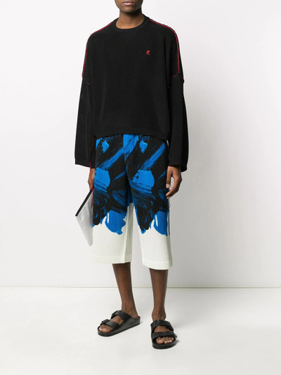 ISSEY MIYAKE graphic print pleated trousers outlook