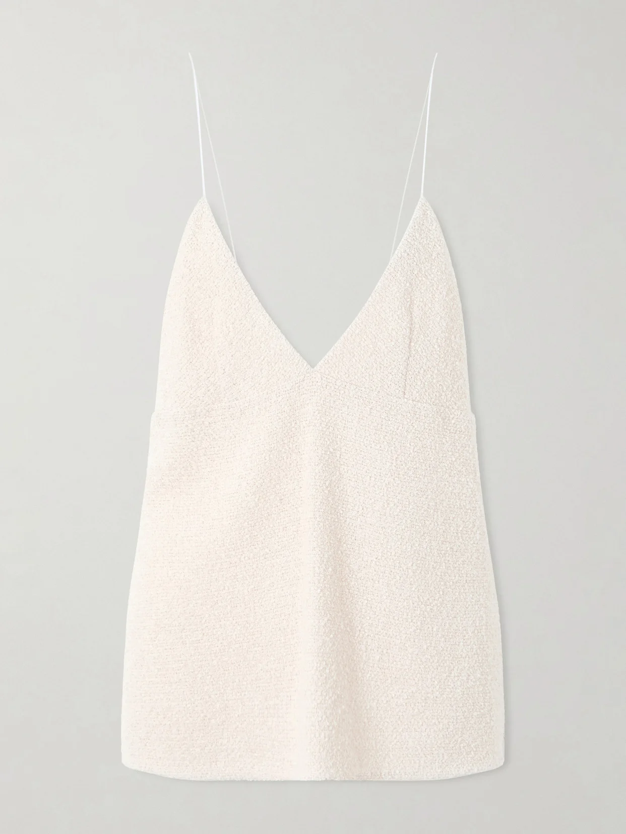 Timy Frayed Organza-trimmed Cotton-blend Bouclé Camisole - 1