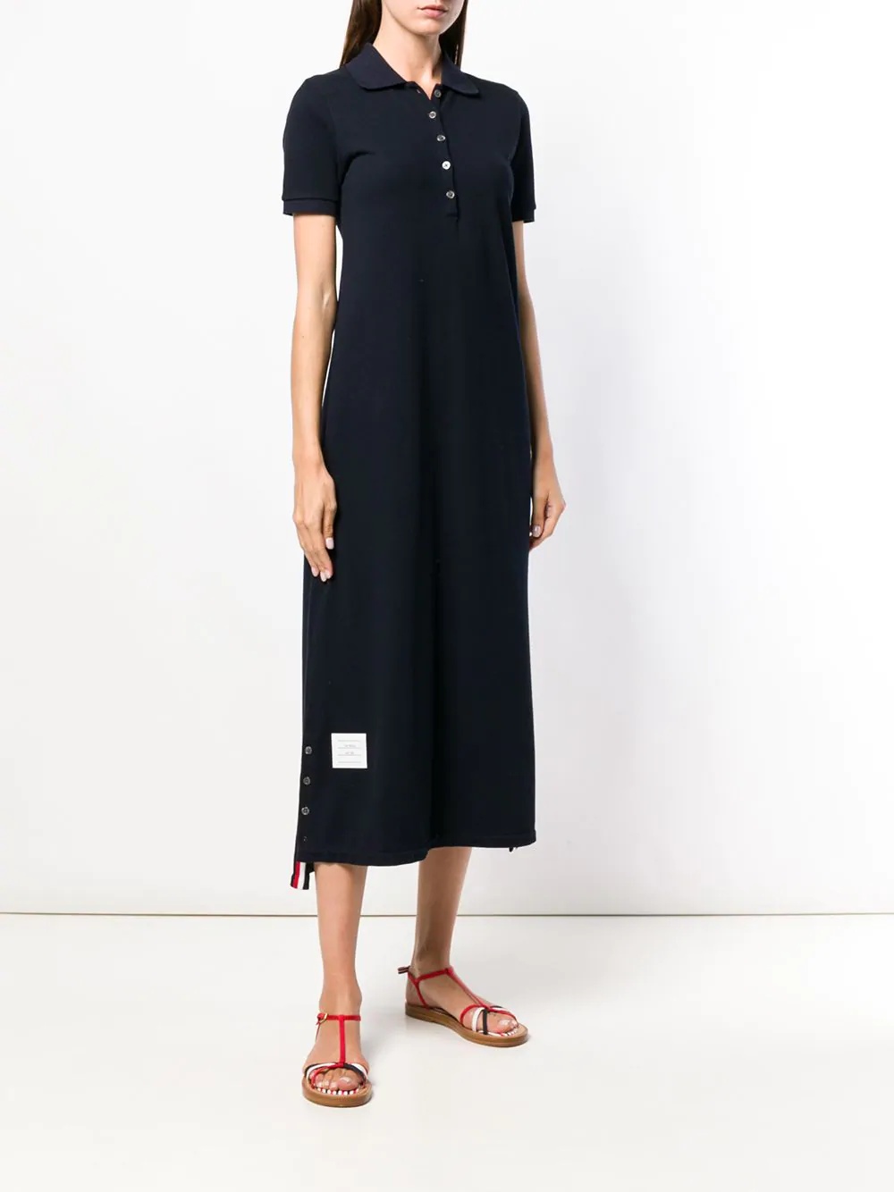 Center-Back Stripe Piqué Polo Dress - 3