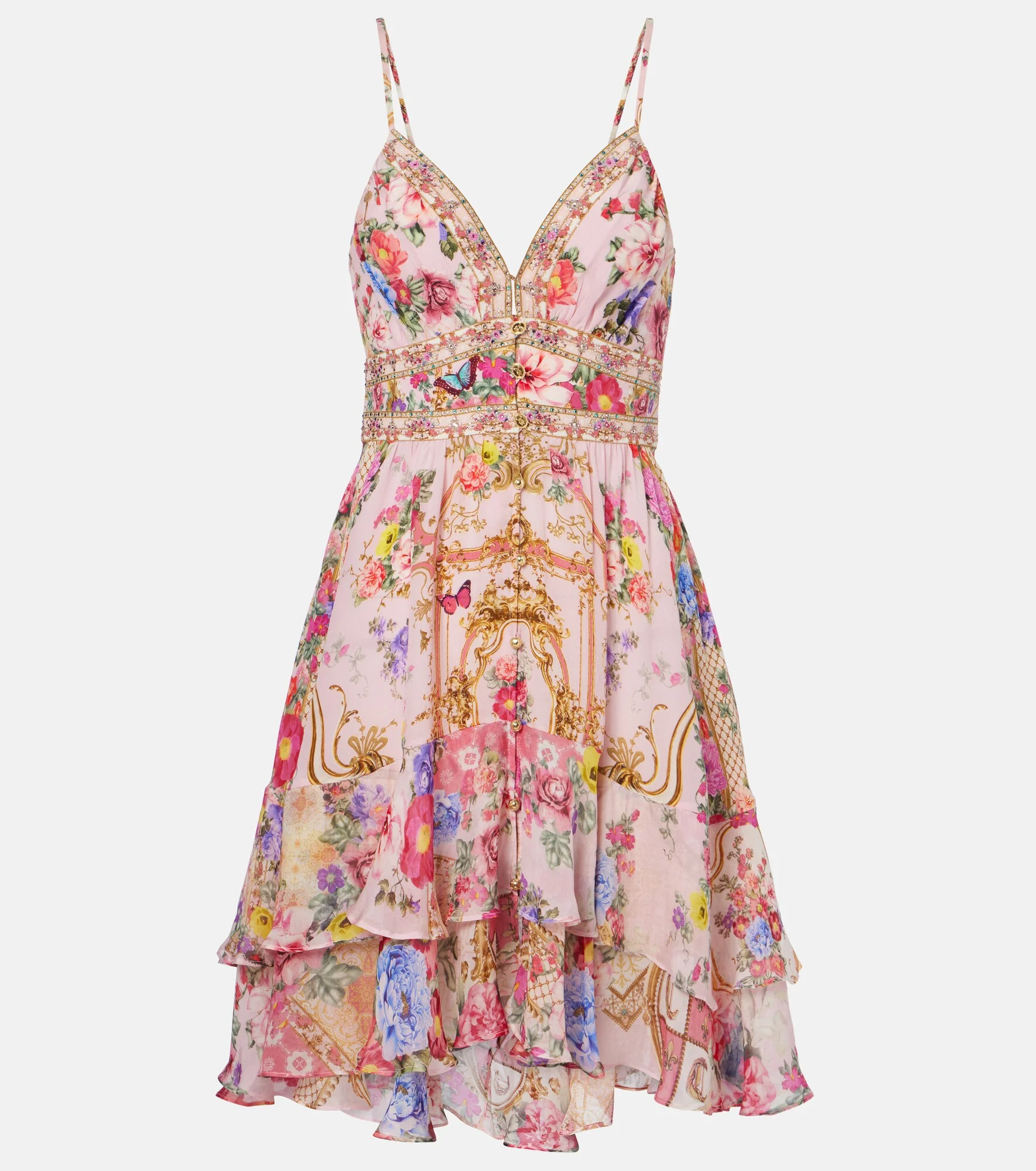 Floral silk minidress - 1