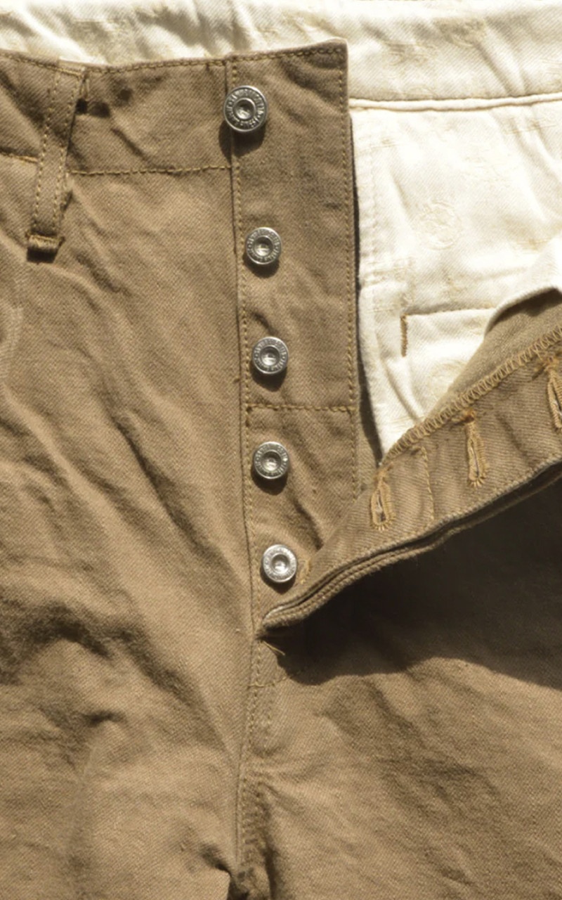 SJ48CP WIDE STRAIGHT CHINO SELVEDGE KHAKI 15OZ - 4