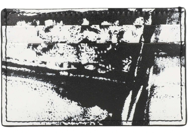 Alexander McQueen Alexander McQueen Graffiti Logo Card Holder Black/White outlook