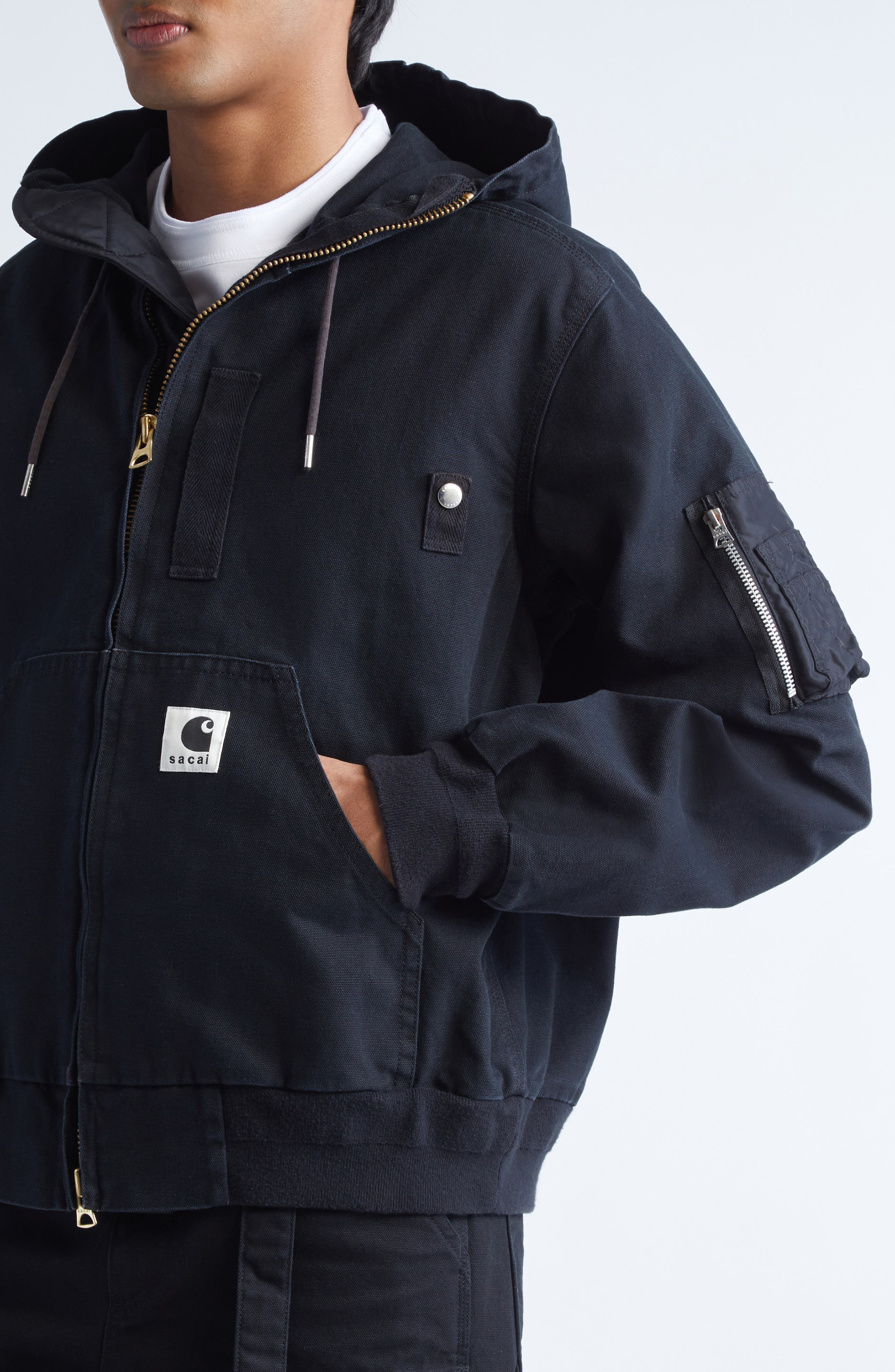 Sacai Carhartt WIP Washed Duck Canvas Jacket in Black at Nordstrom - 5