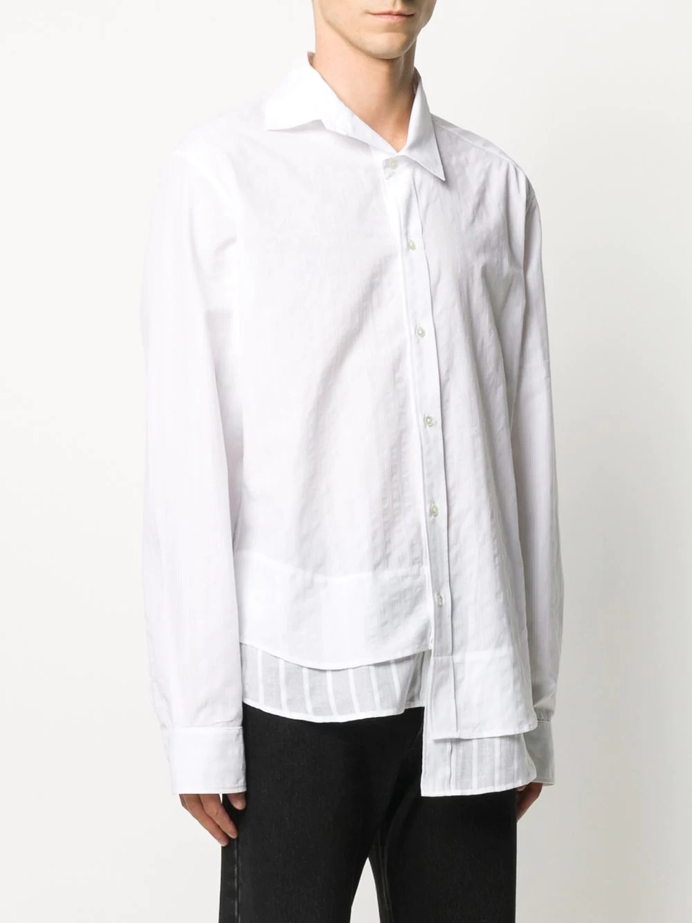 asymmetric layered-hem shirt - 3