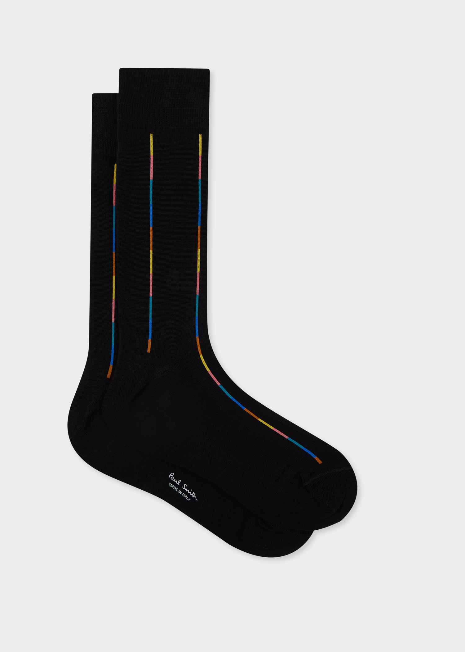 Black Thin 'Artist Stripe' Socks - 1